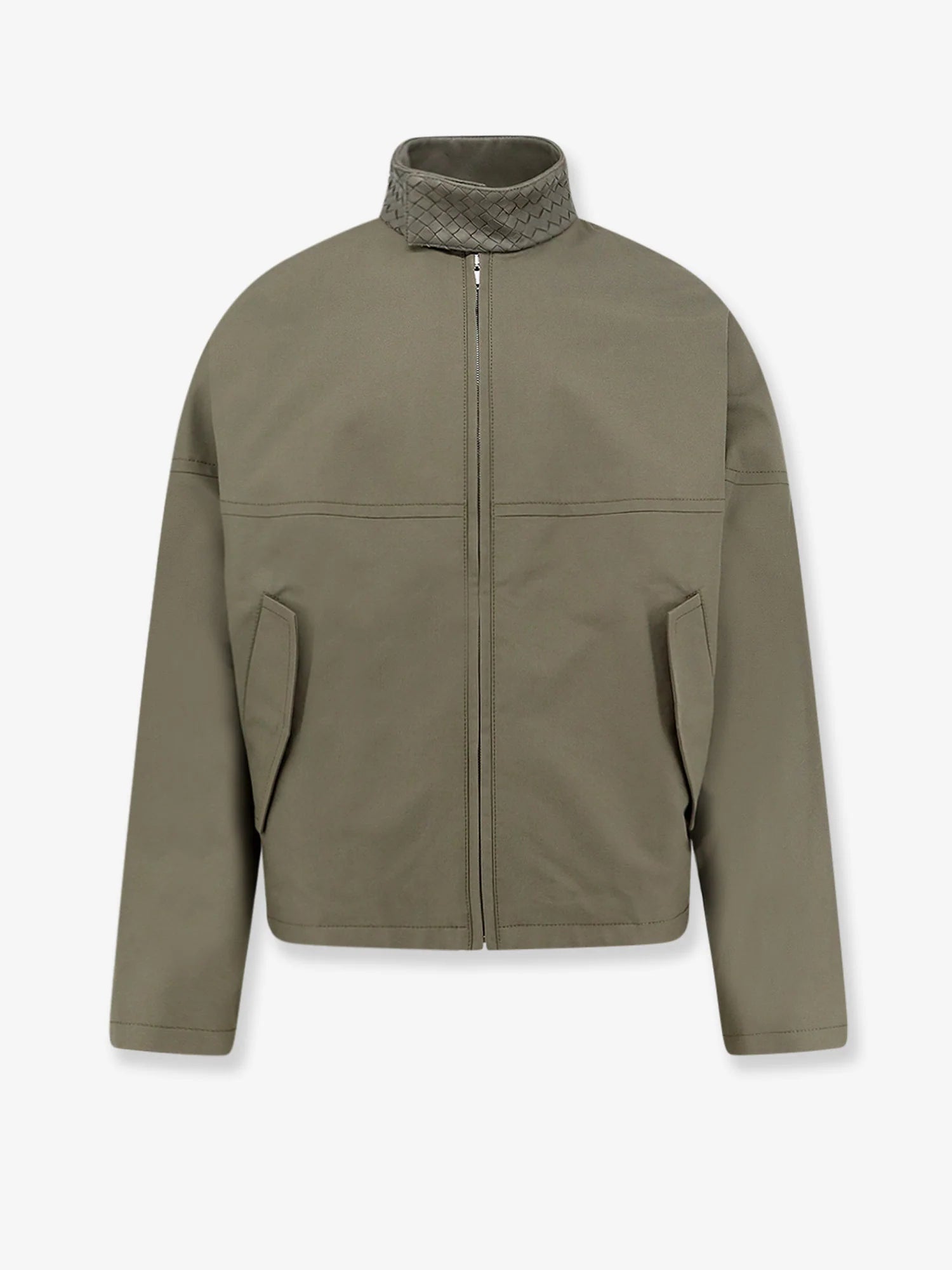 Cotton jacket with Intrecciato detail