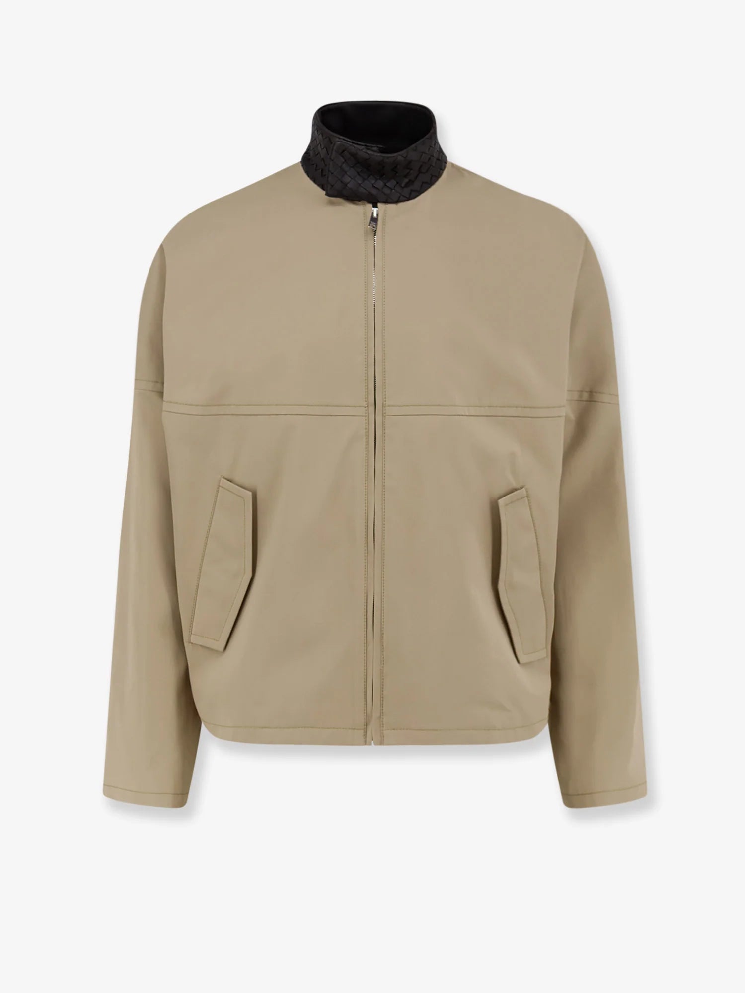 Cotton jacket with Intrecciato detail