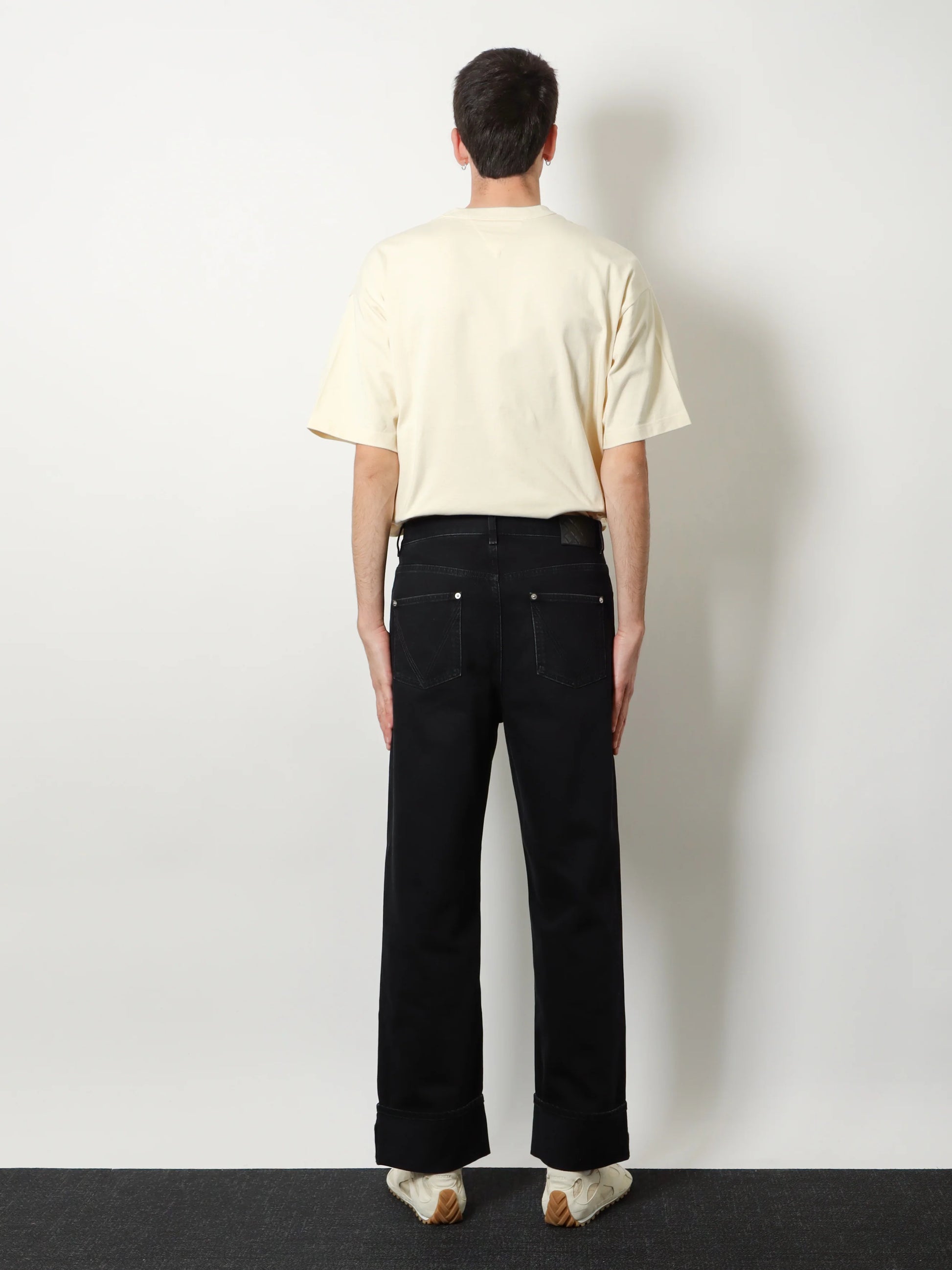 Black denim trousers