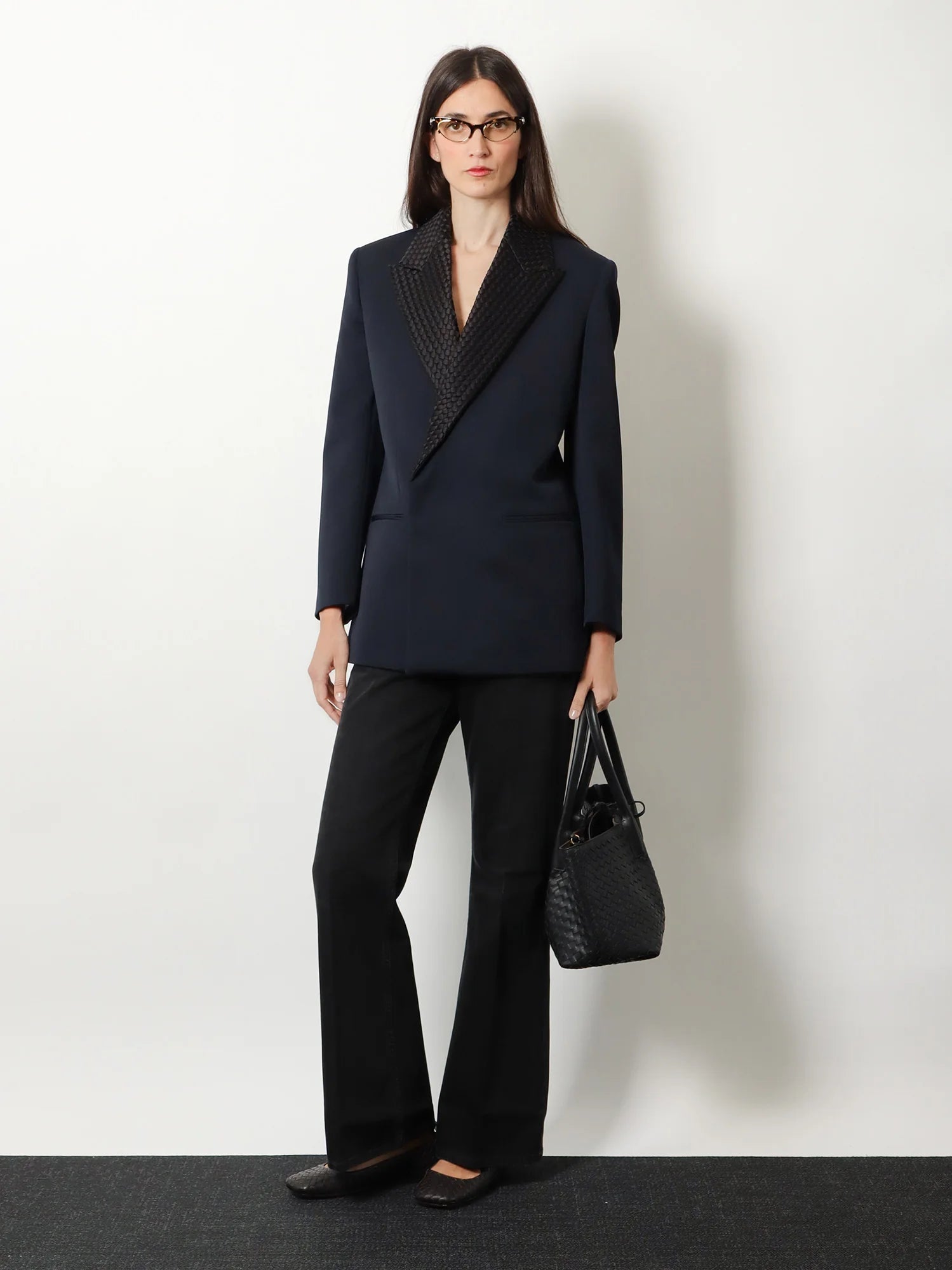Black denim trousers