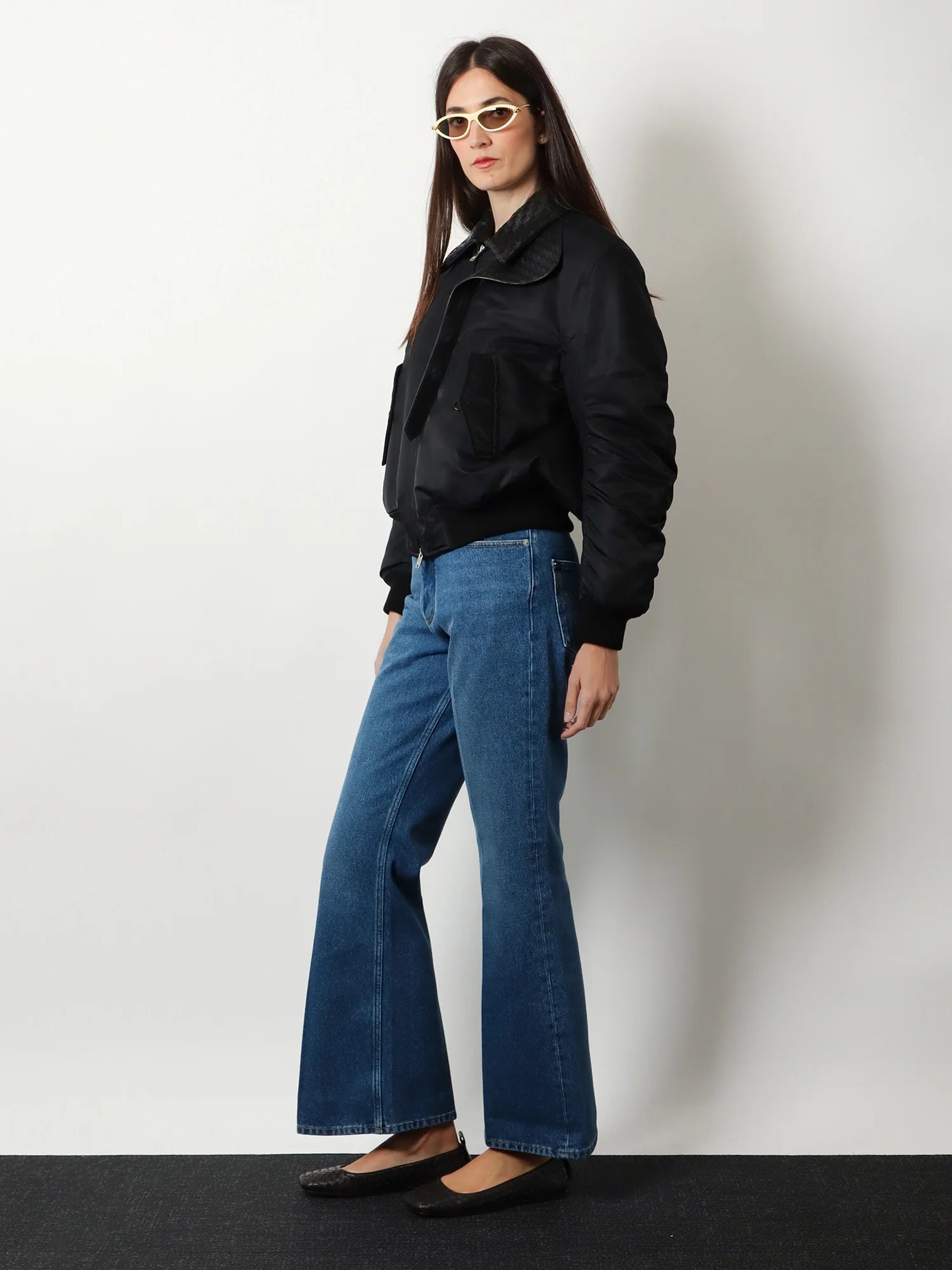 Black denim trousers