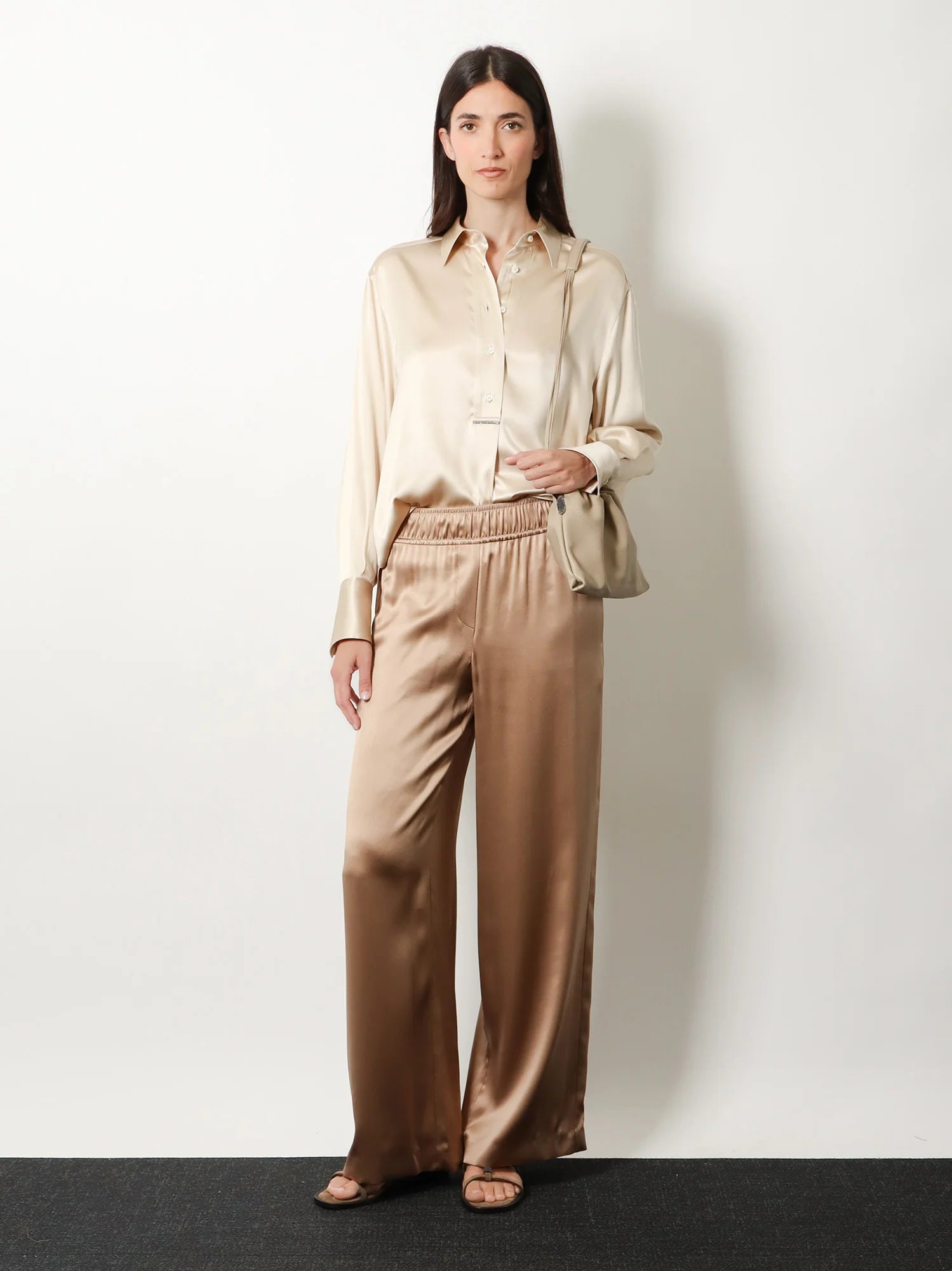 Silk shirt with Monili detail