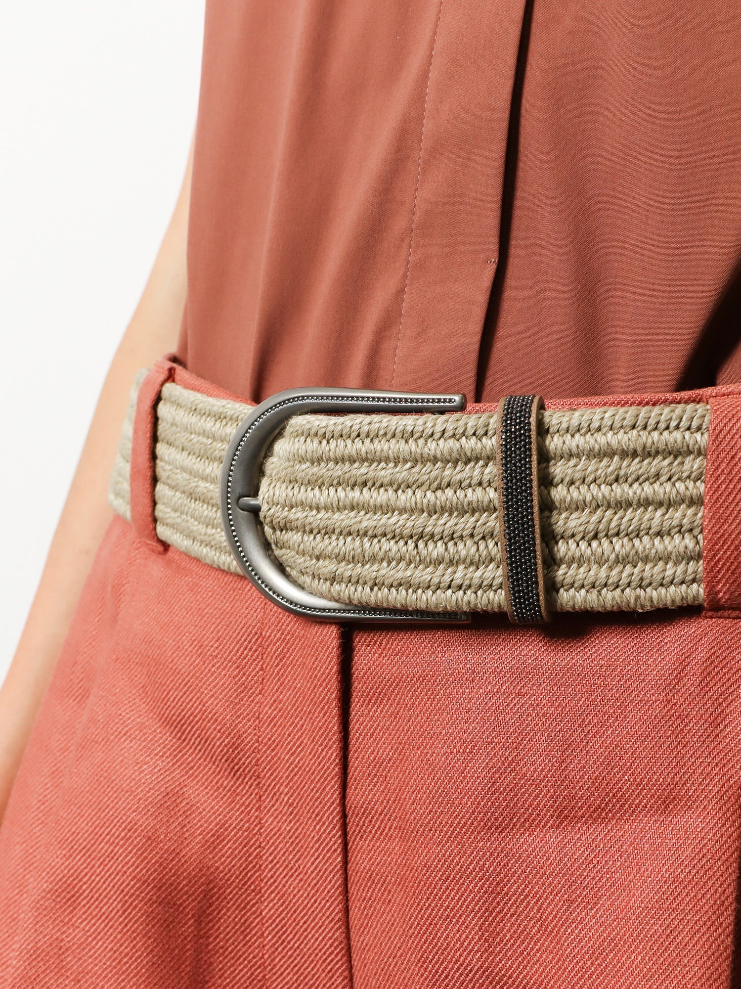 Linen belt with Shiny Loop detail