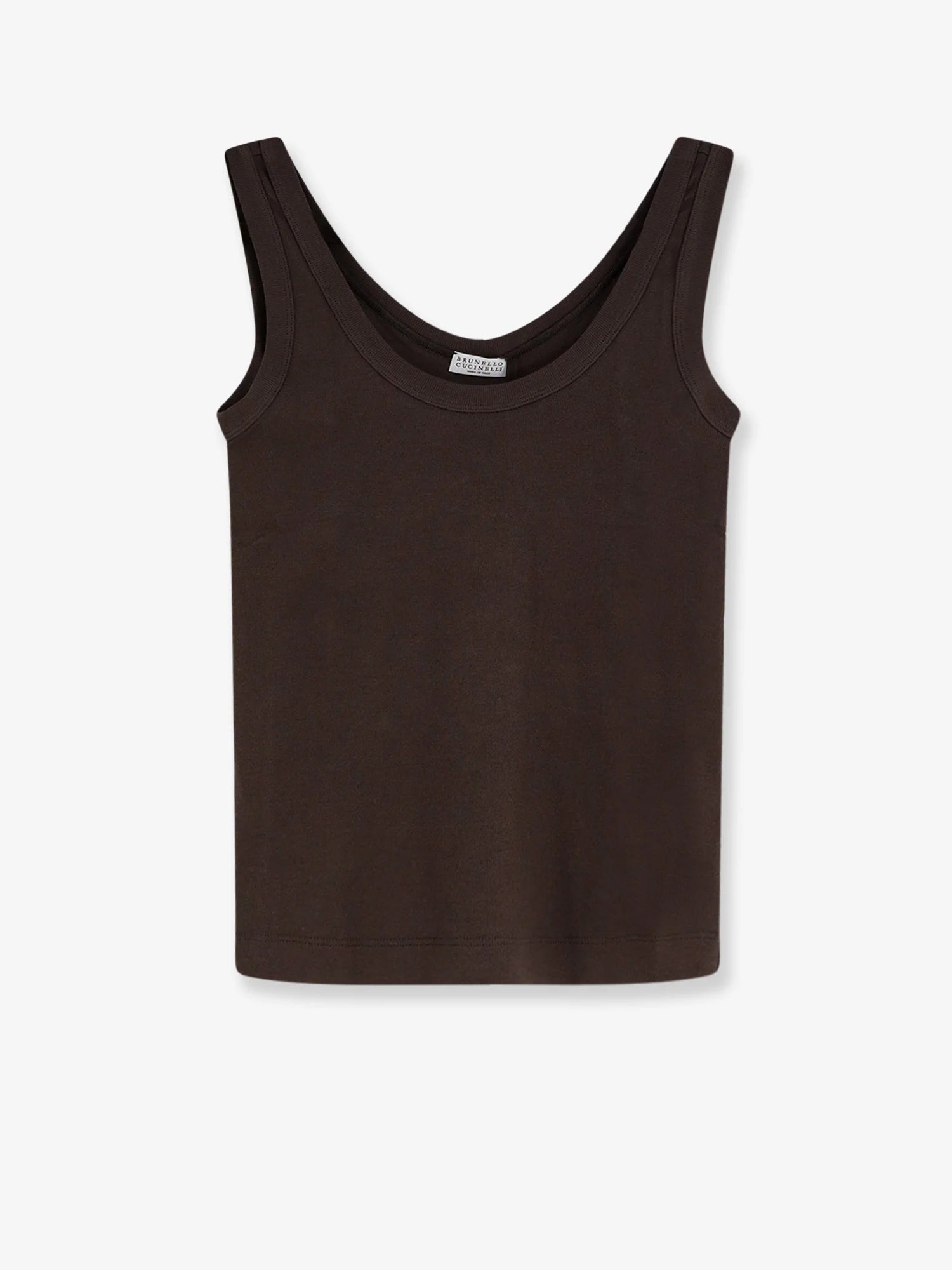 Cotton blend tank top with back monili detail