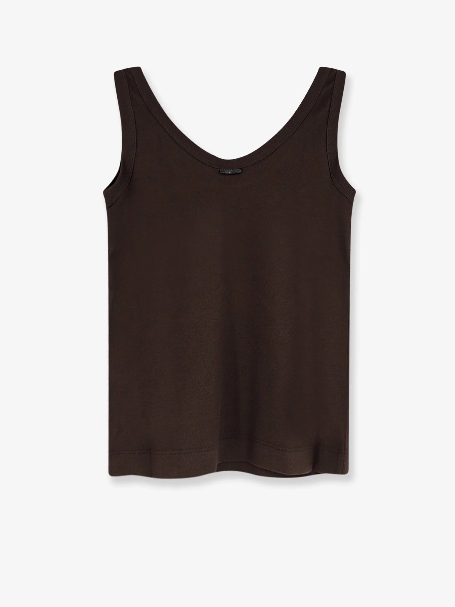 Cotton blend tank top with back monili detail
