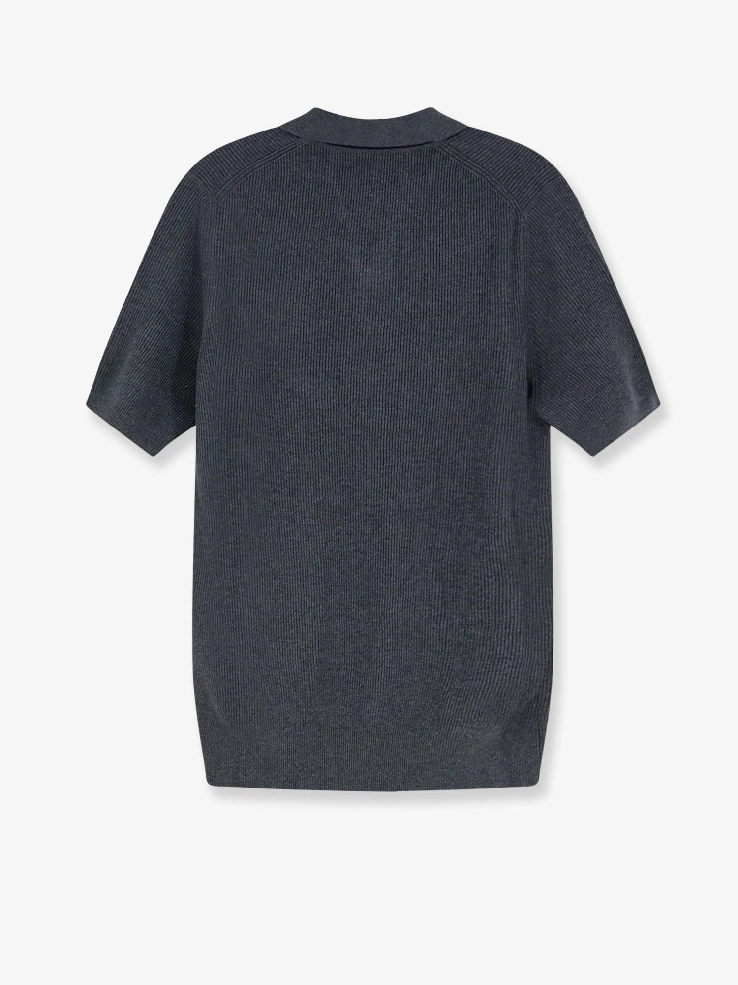 Cotton polo shirt with ribbed knit
