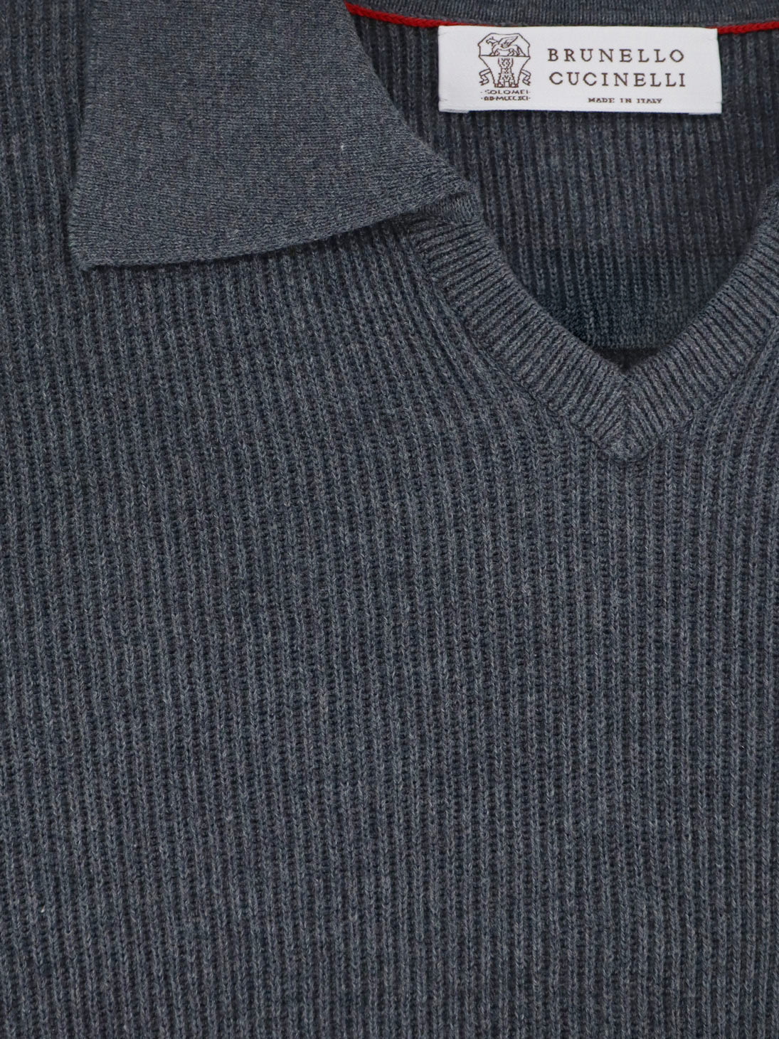 Cotton polo shirt with ribbed knit