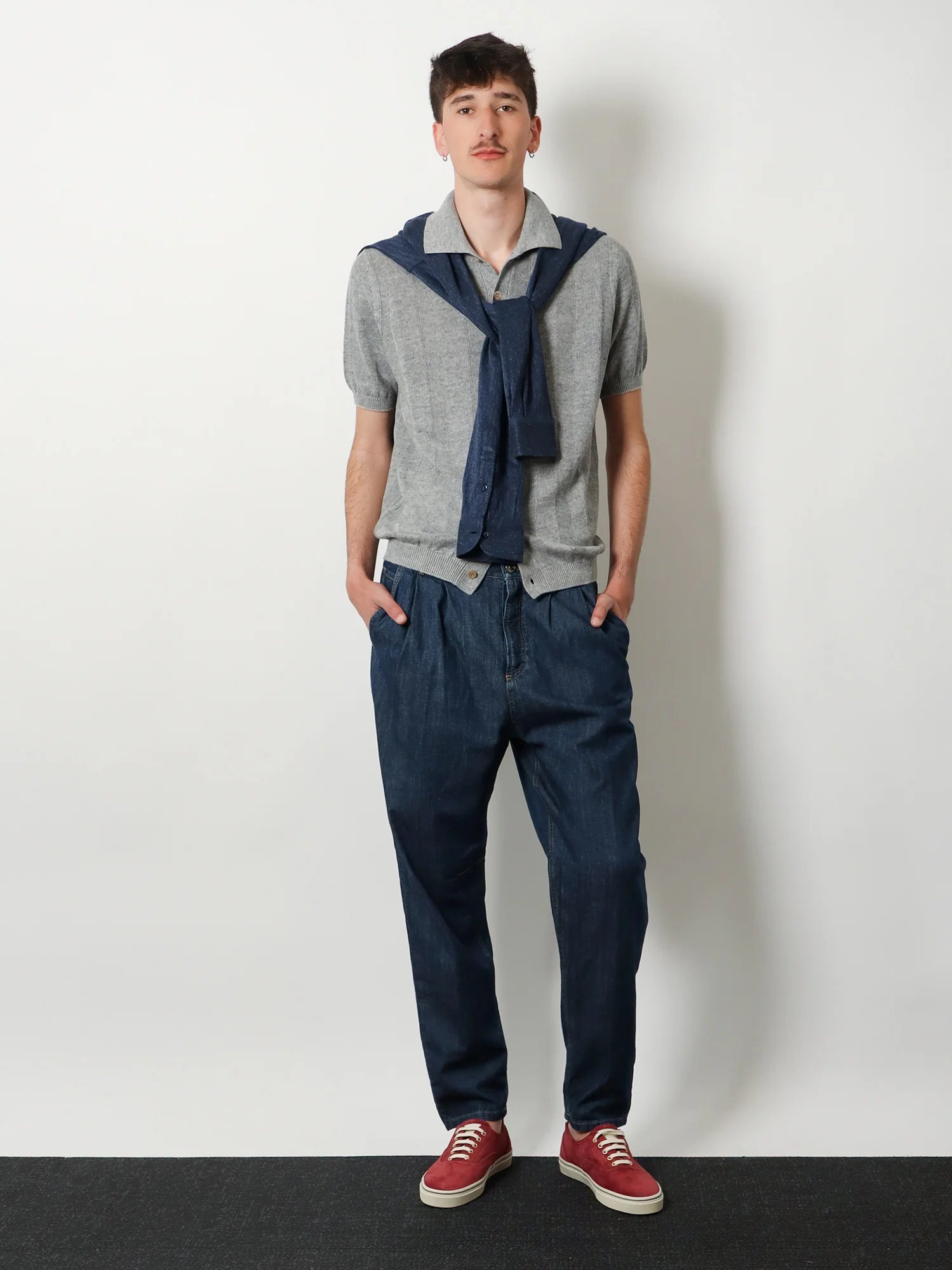 Linen and cotton blend cardigan