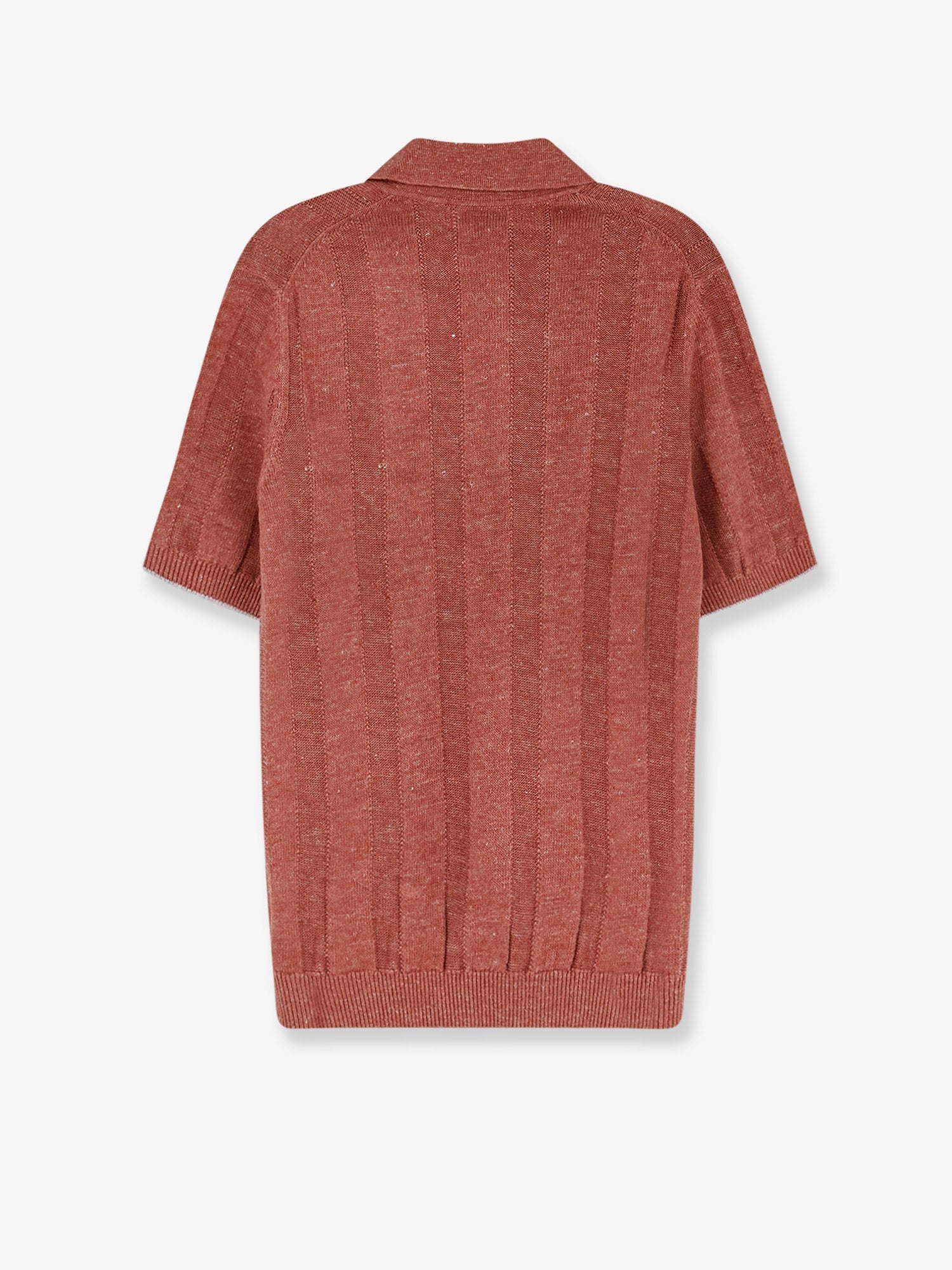 Linen and cotton blend polo shirt
