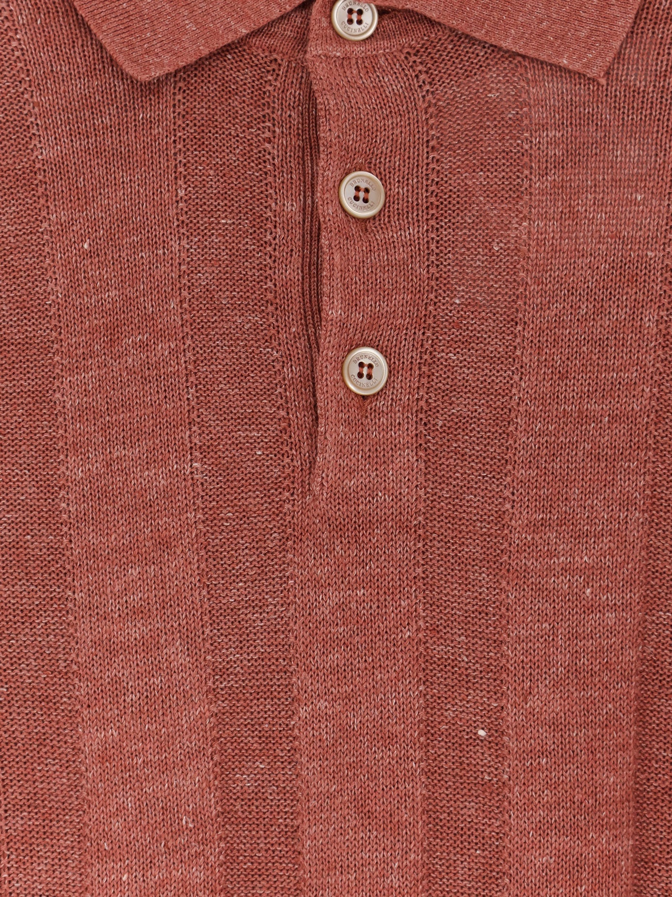 Linen and cotton blend polo shirt