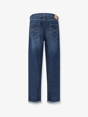 Blue denim jeans