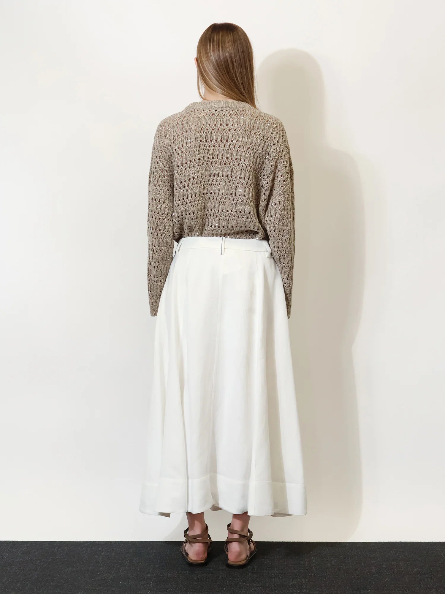 Viscose and linen skirt
