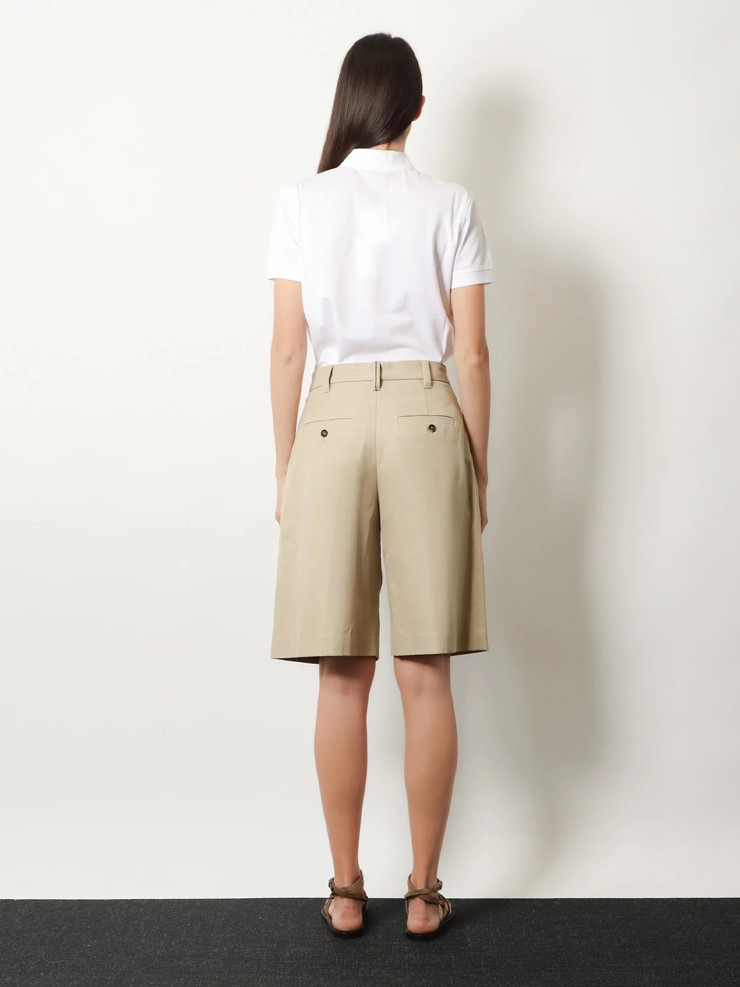 Cotton and linen shorts