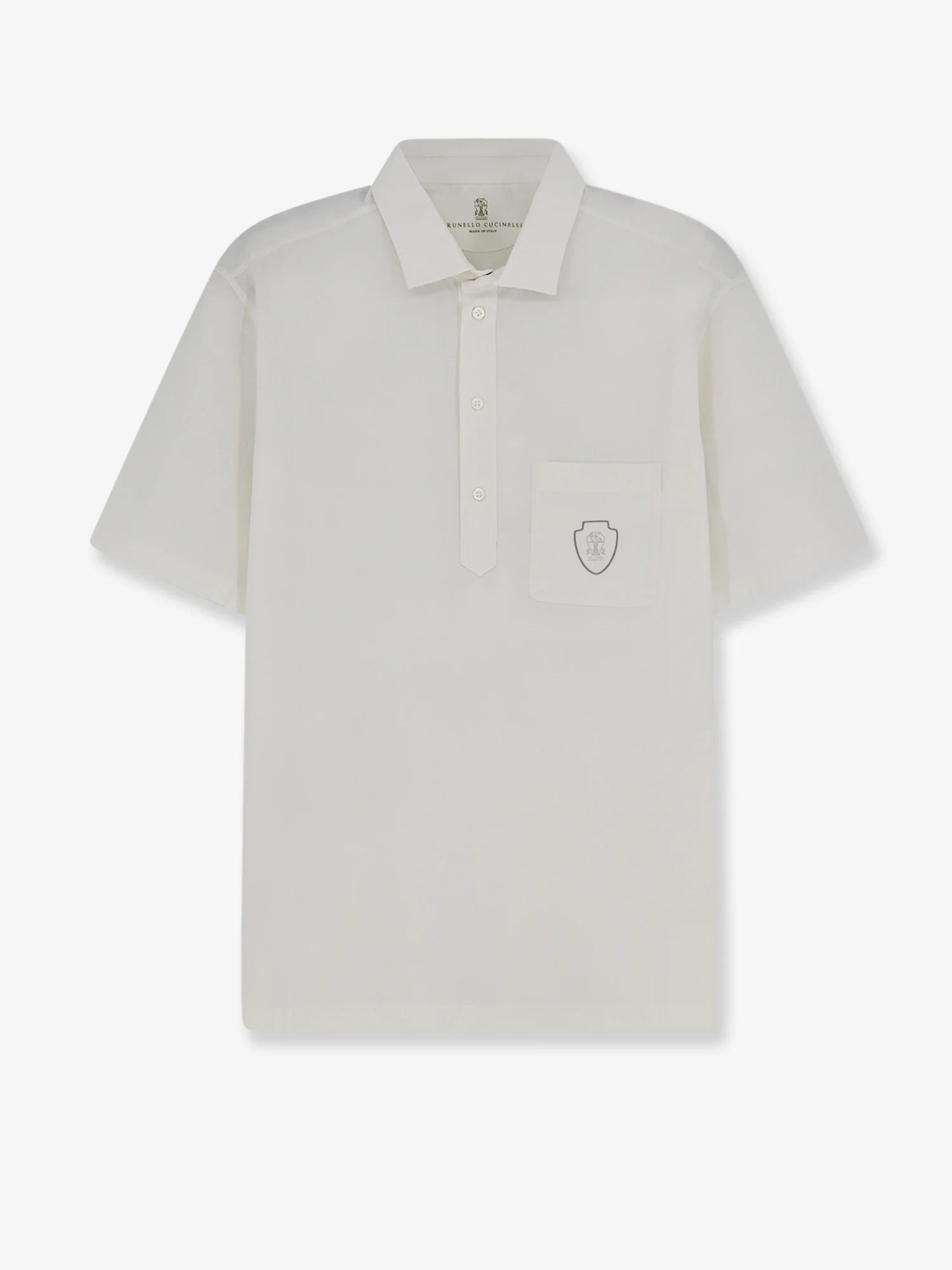 Virgin wool polo shirt with front logo patch