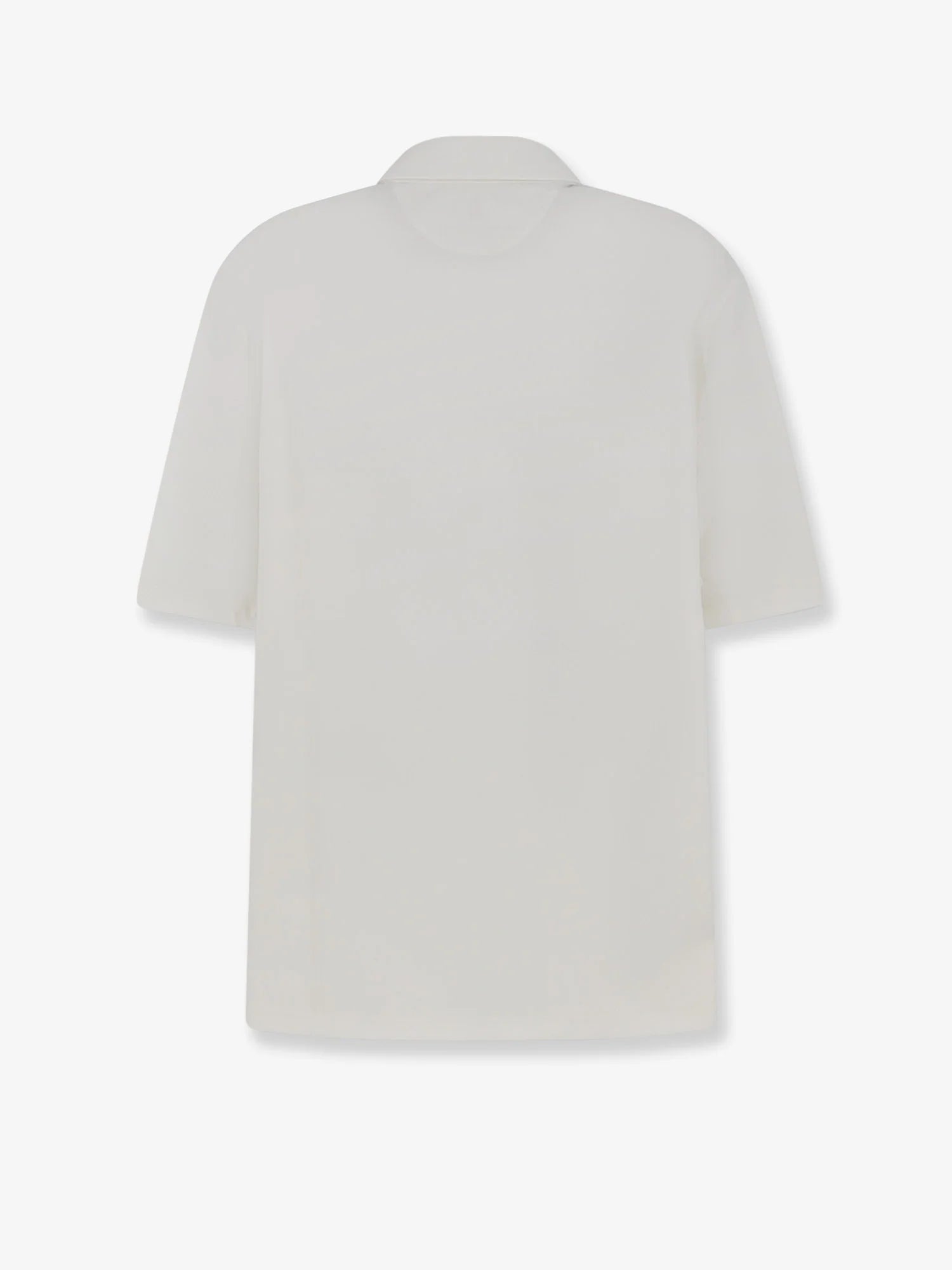 Virgin wool polo shirt with front logo patch