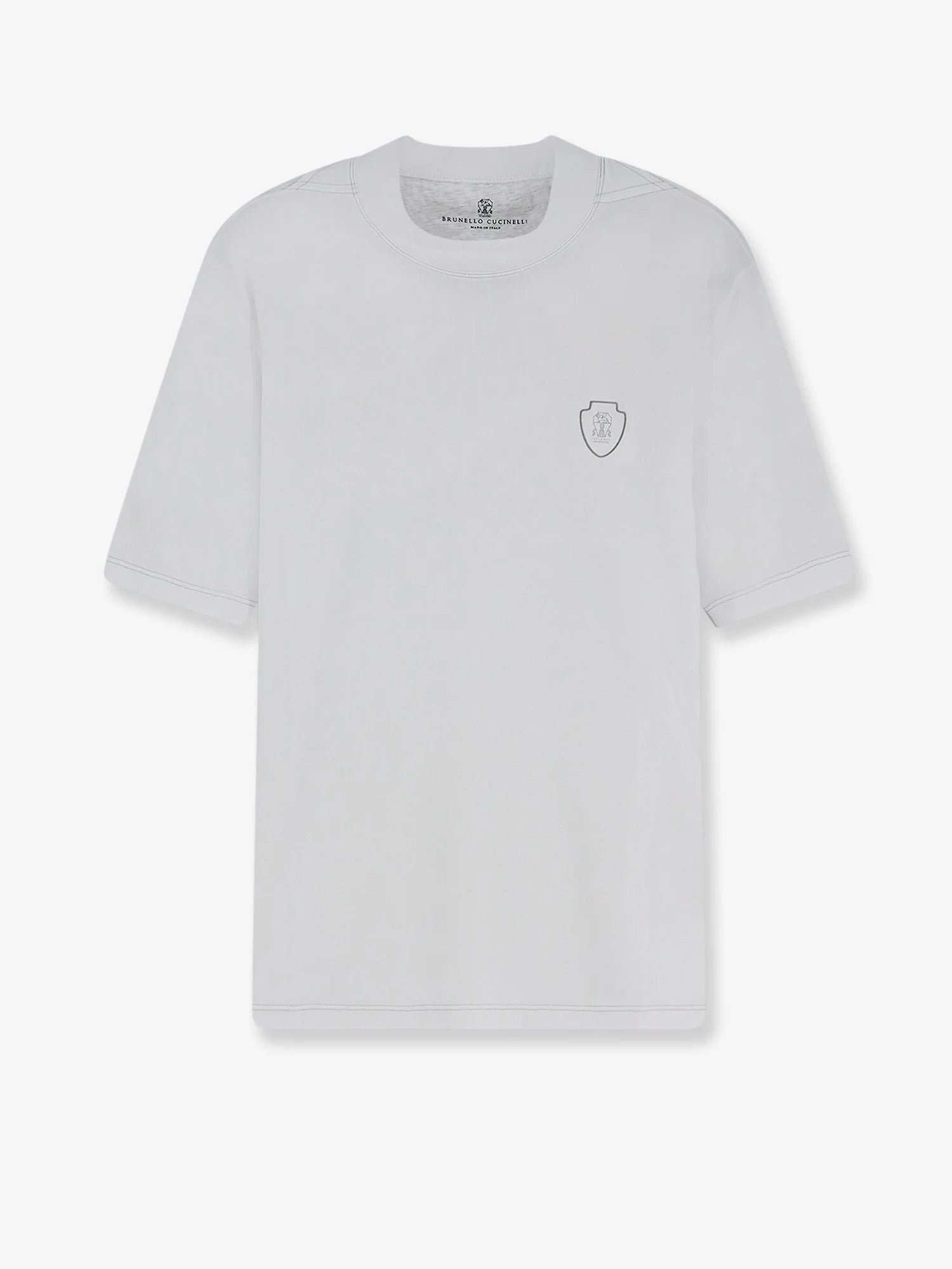 Technical fabric T-shirt with front logo patch