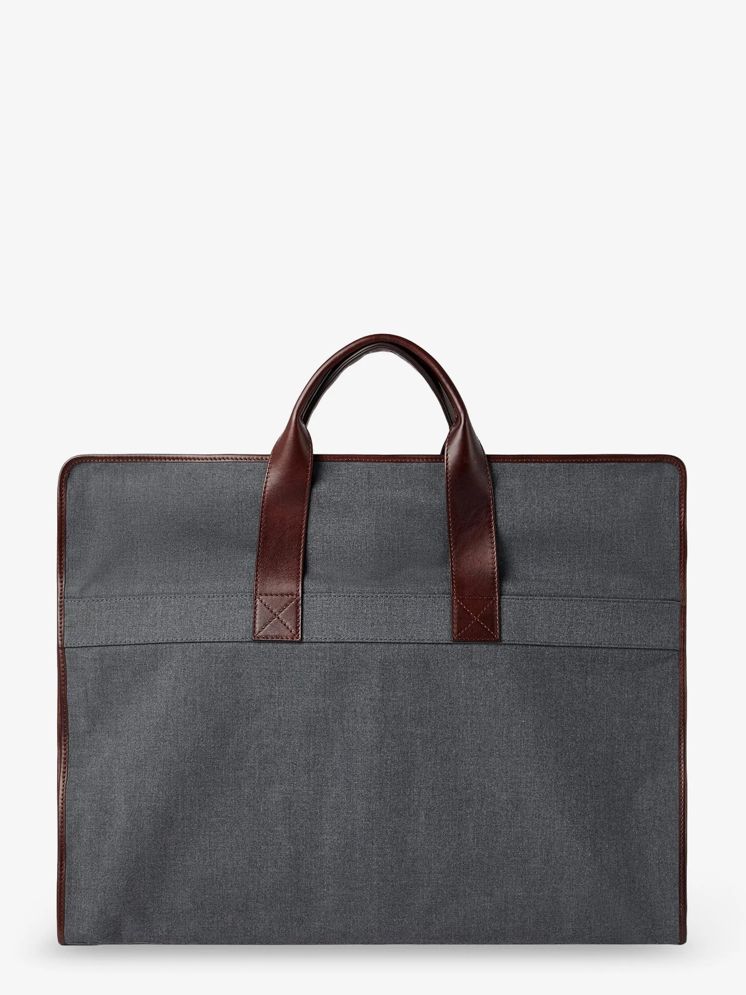 Technical fabric and leather garment bag