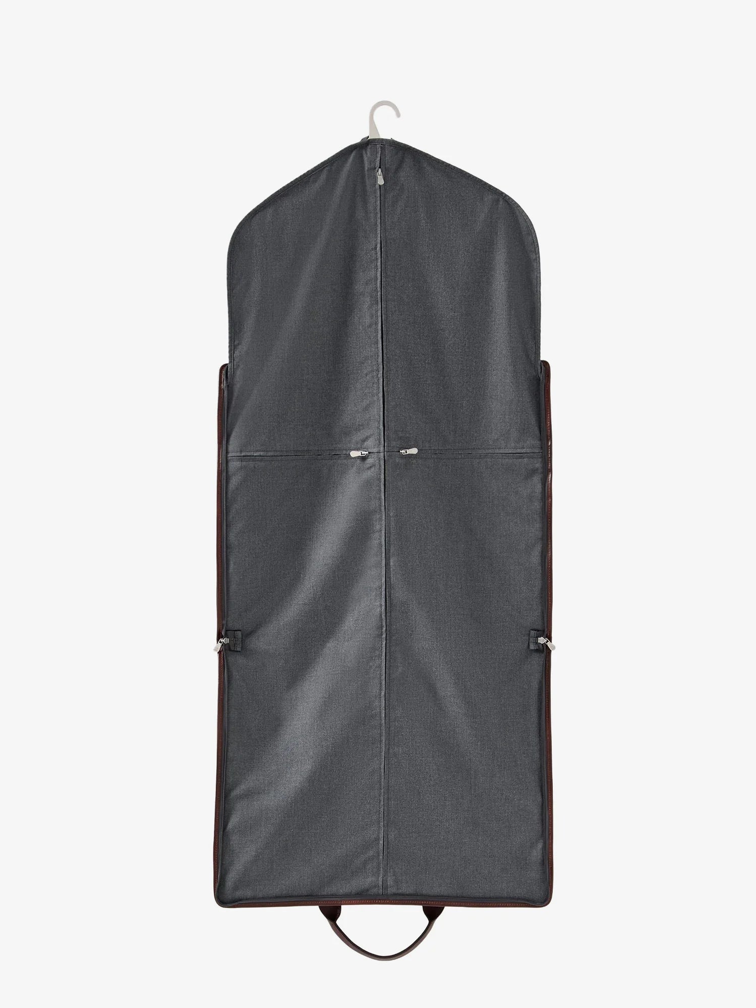 Technical fabric and leather garment bag