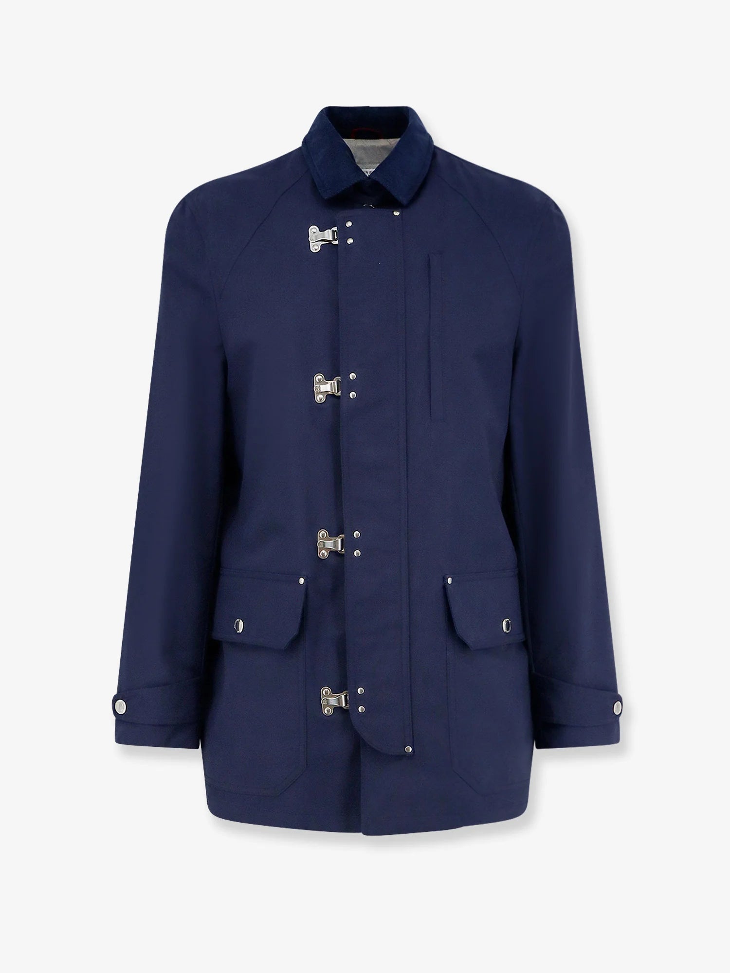 Water-resistant jacket with hooks