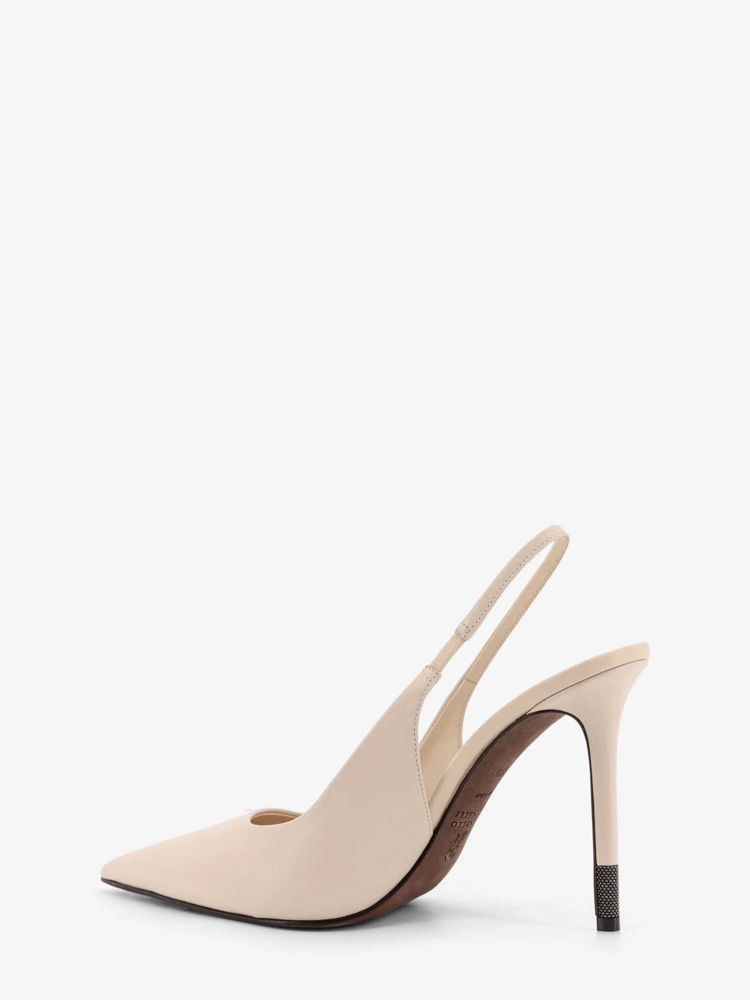 Leather pumps with Monili detail on the heel