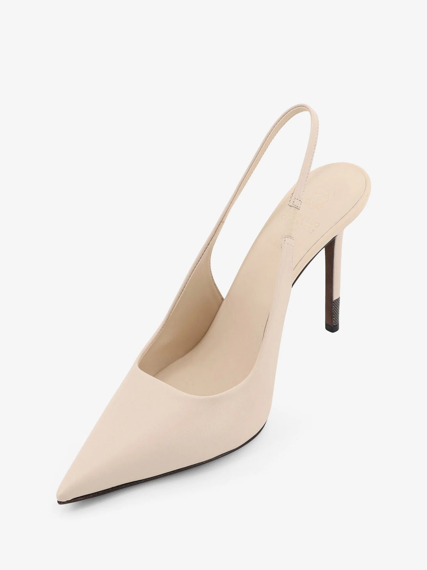 Leather pumps with Monili detail on the heel