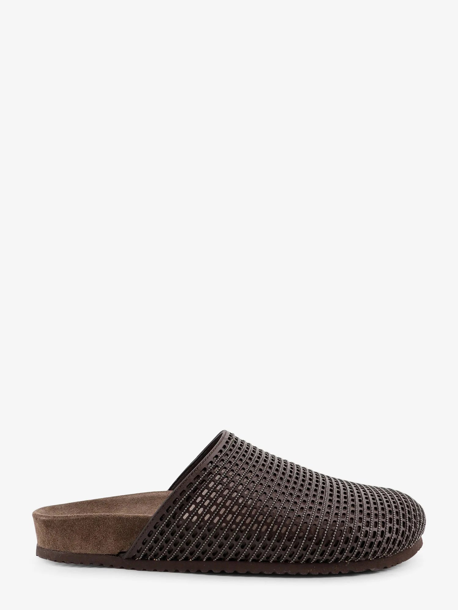 Leather sandals with Precious Net detail