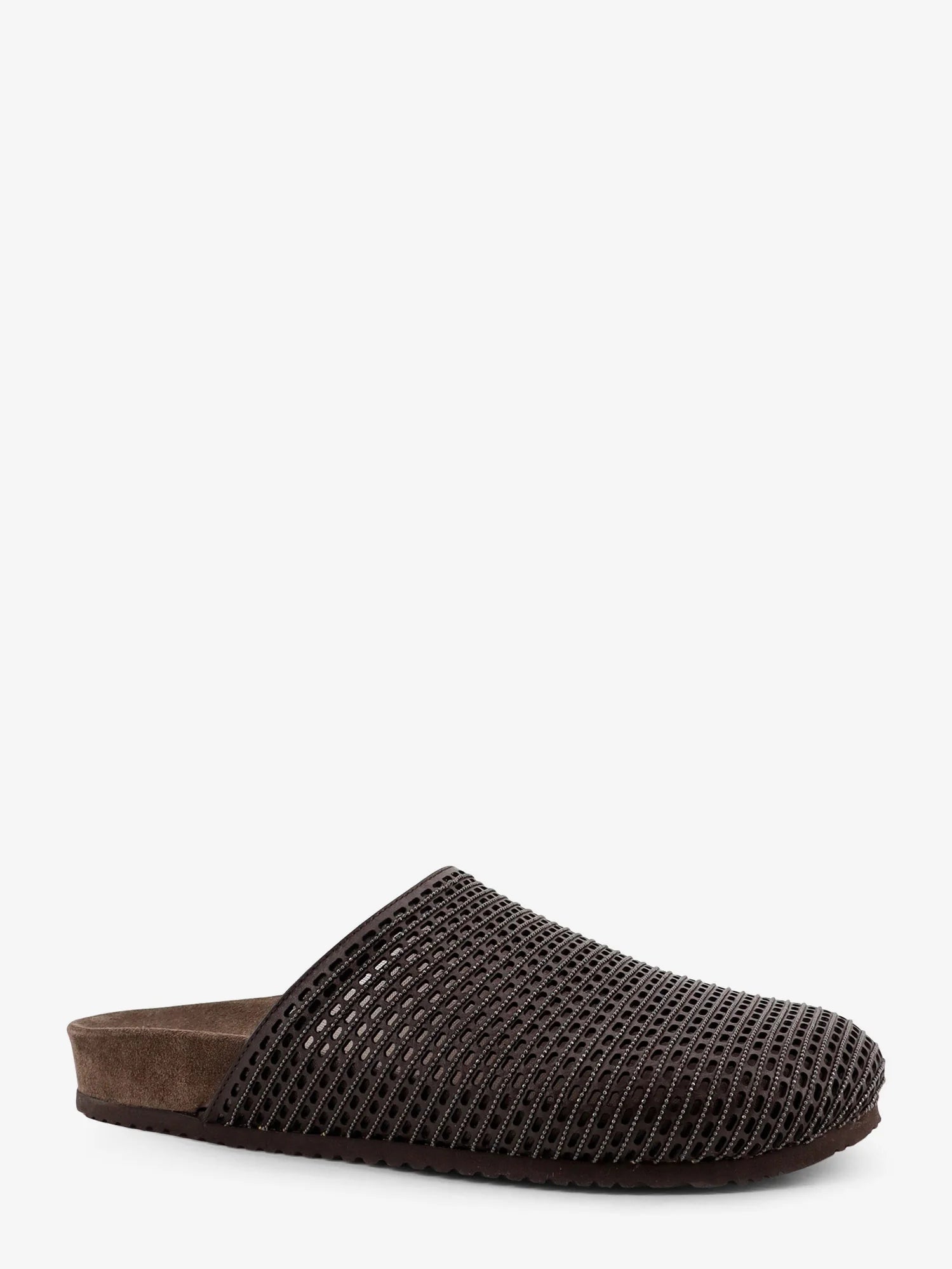 Leather sandals with Precious Net detail