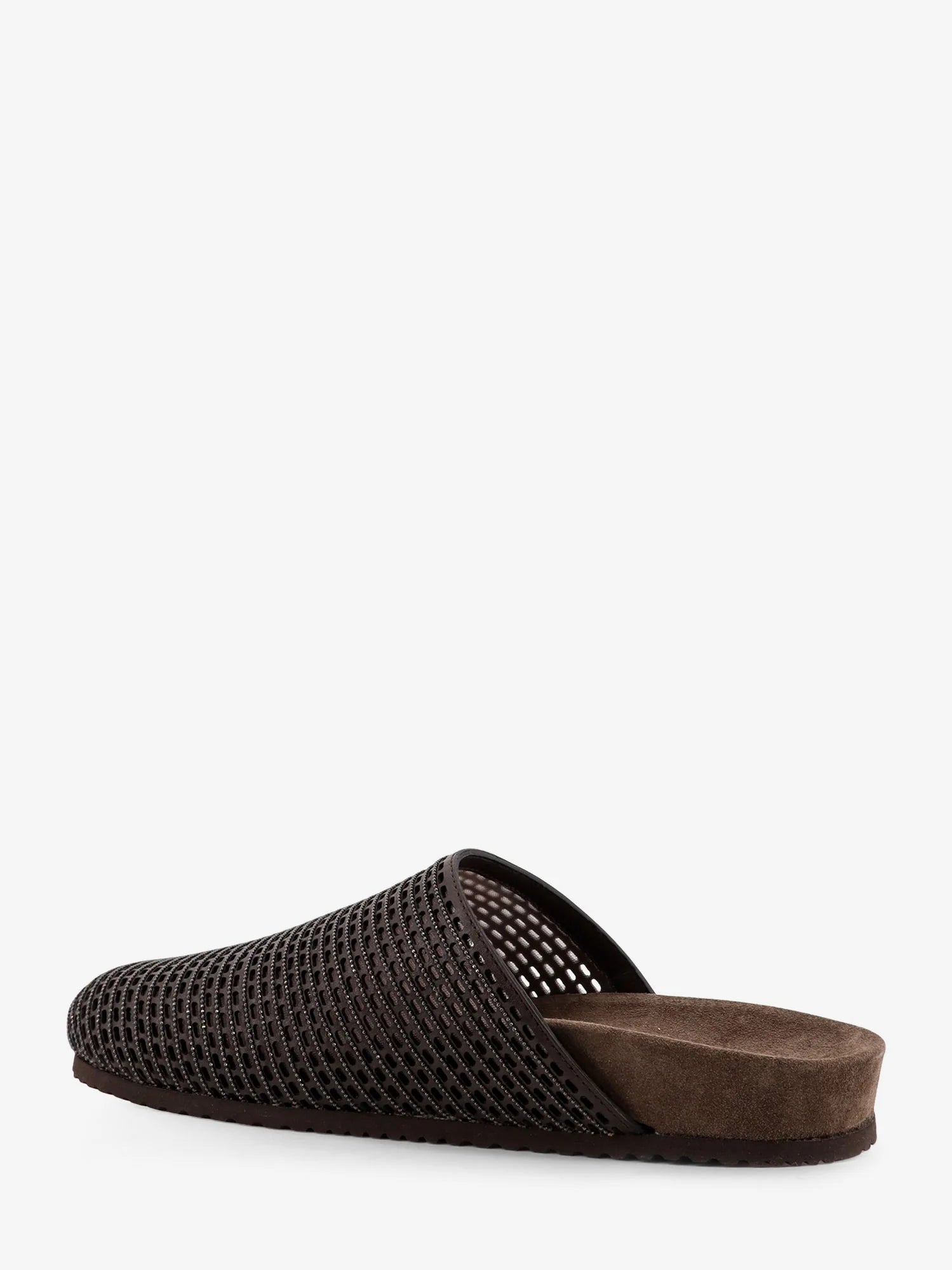 Leather sandals with Precious Net detail
