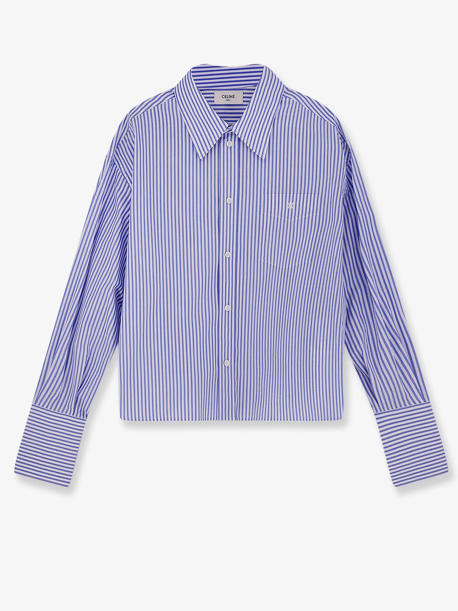 Cropped striped cotton shirt