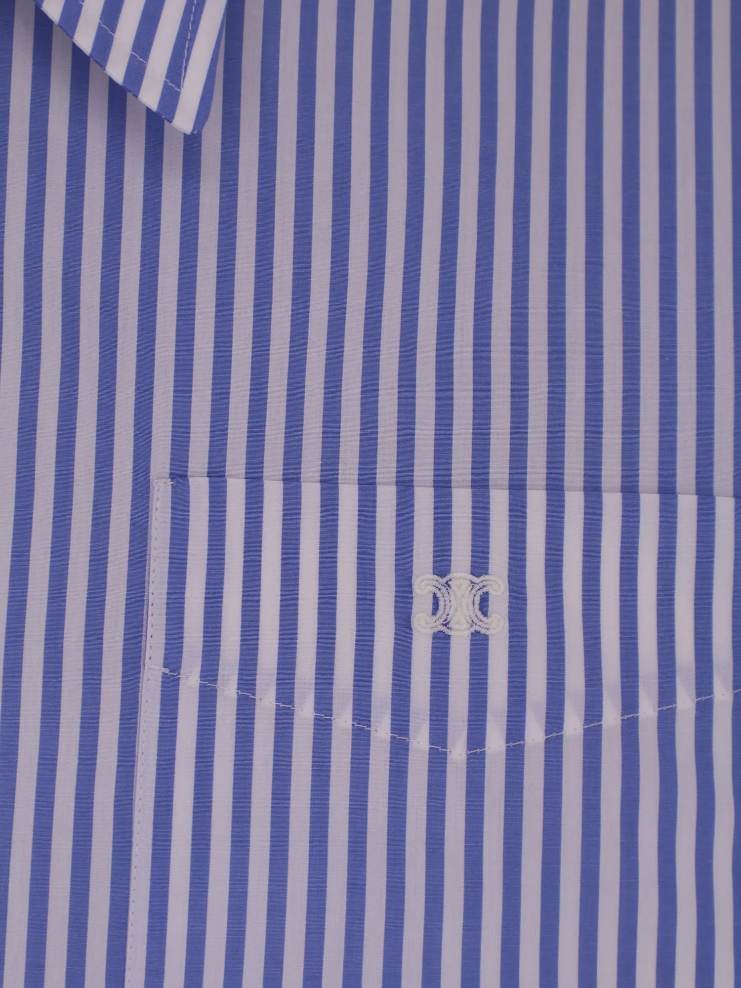 Cropped striped cotton shirt