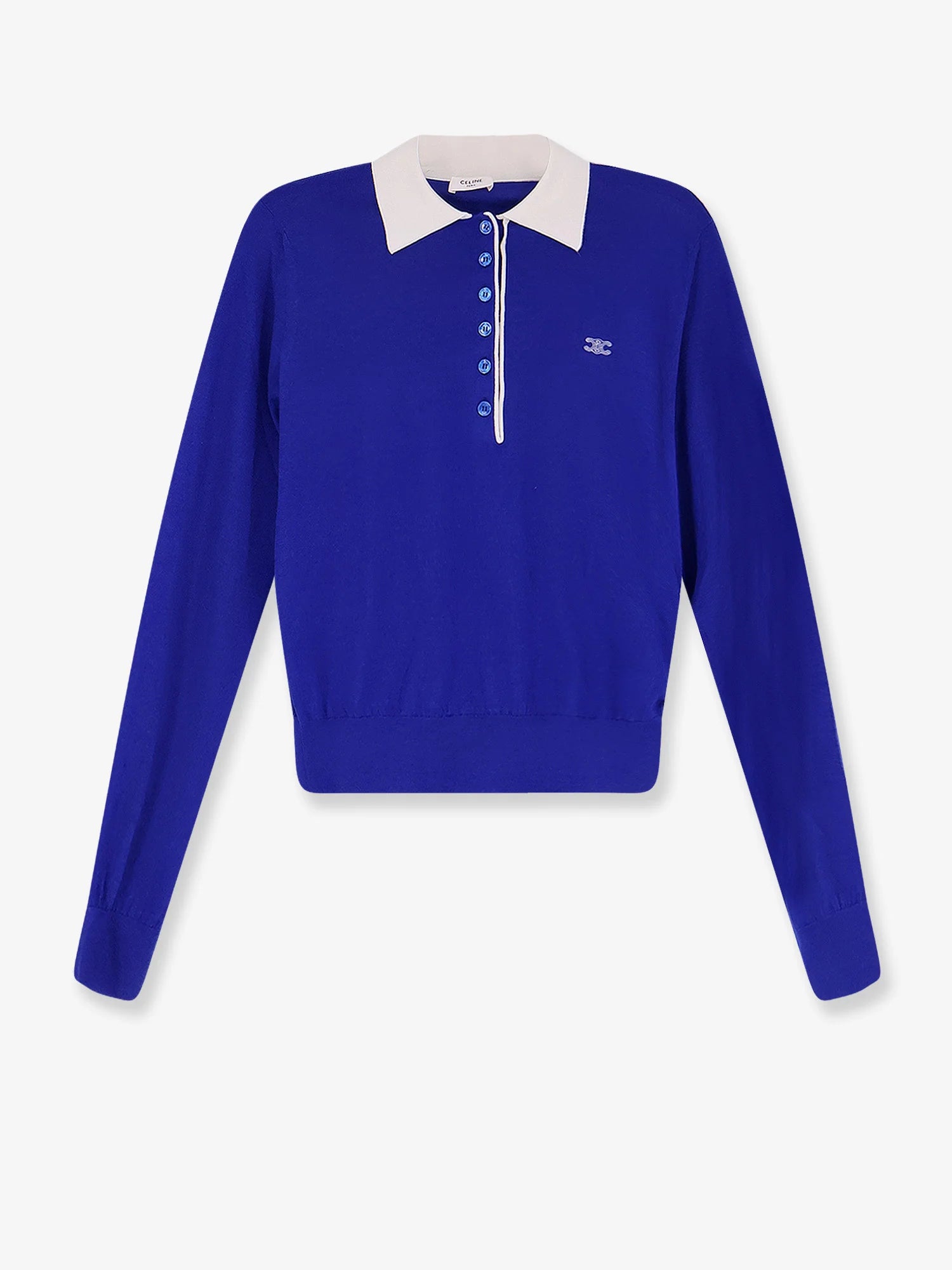 Cashmere and silk polo shirt with embroidery logo on the front