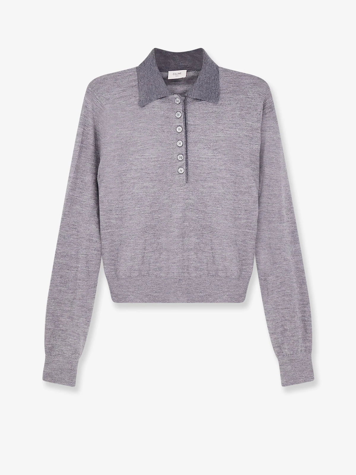 Cashmere and silk polo shirt with embroidery logo on the front