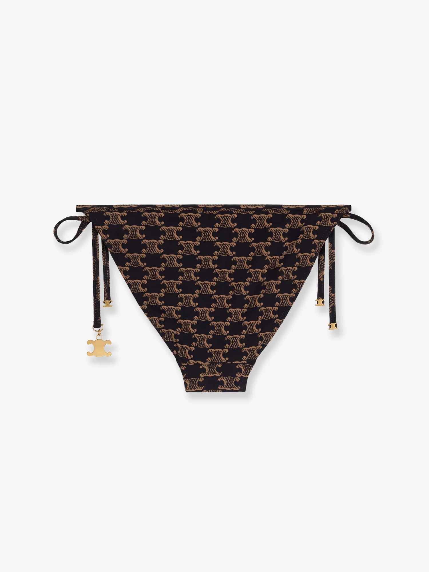 Jersey bikini bottom with monogram print