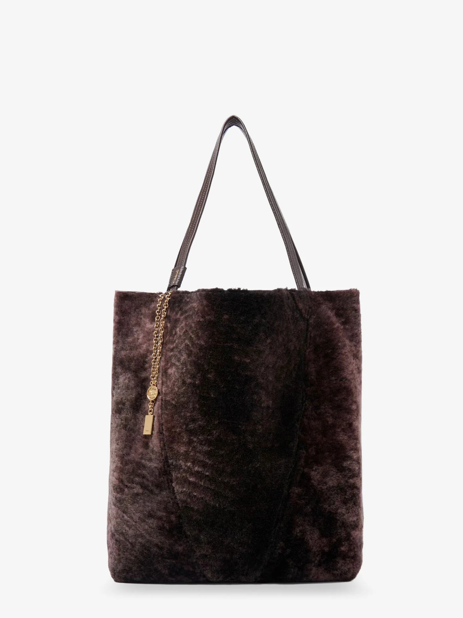 Spin shearling shoulder bag