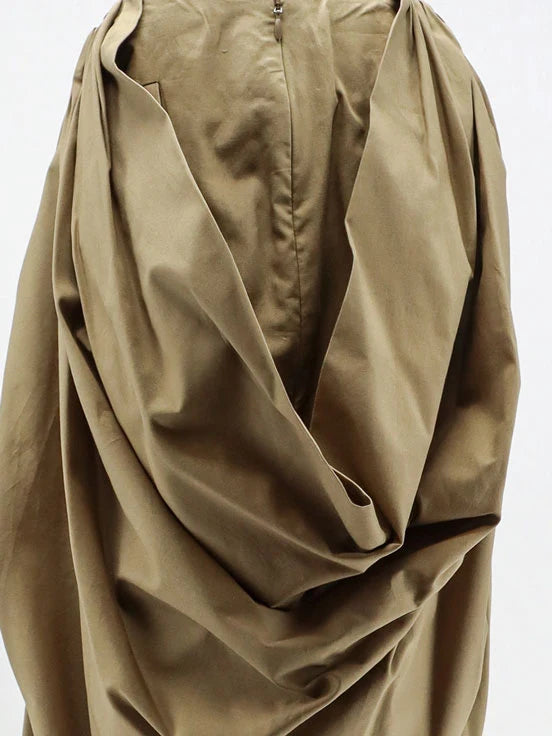 Draped cotton skirt