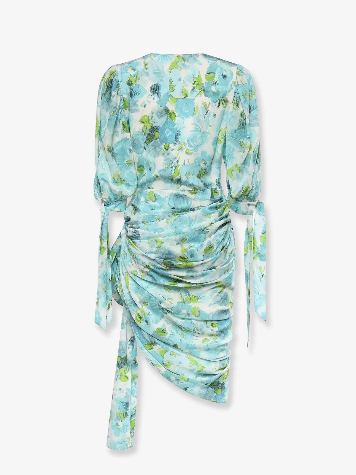 Silk dress with multicolor floral print