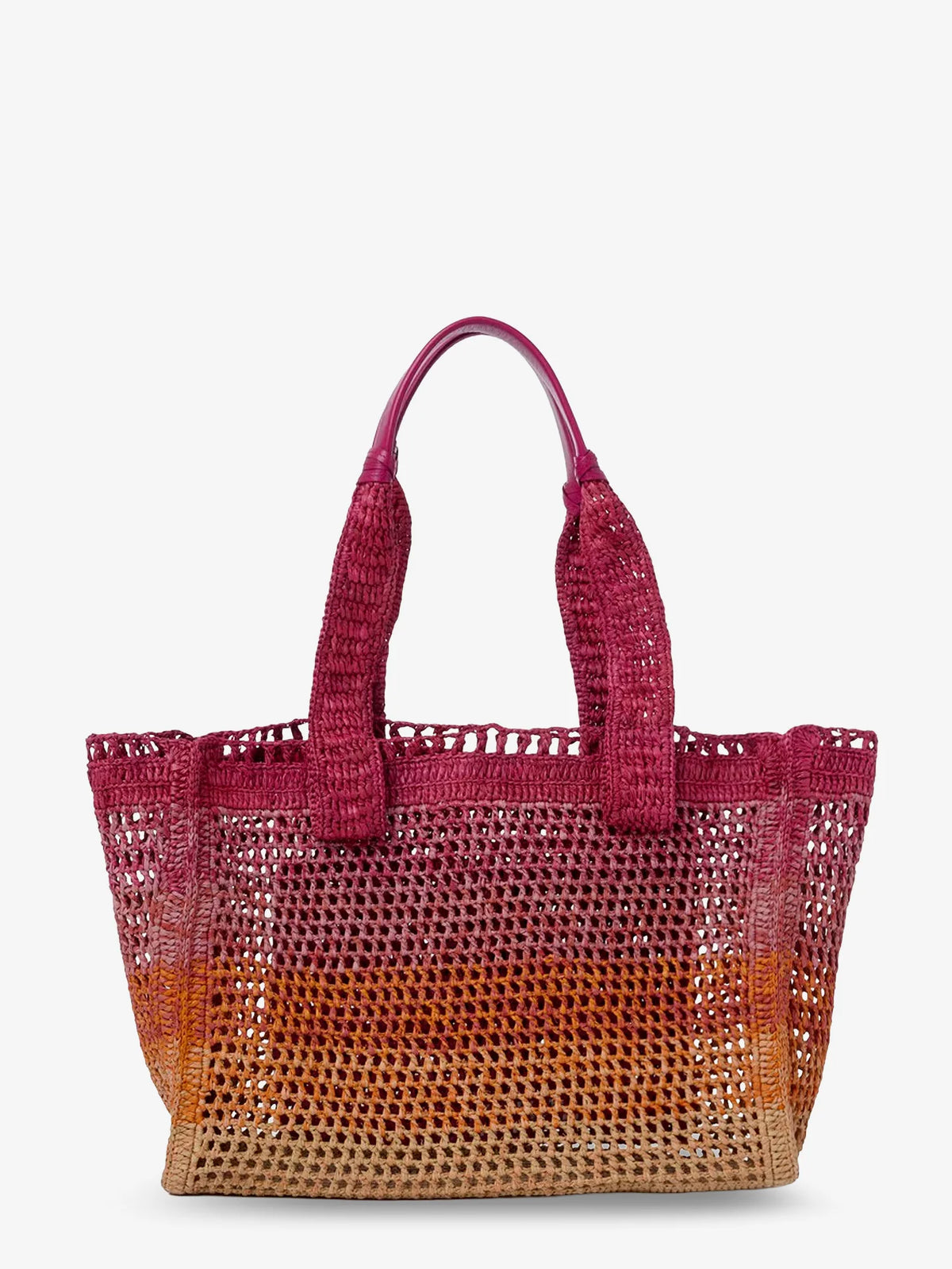 East-West Summer Banana multicolored raffia shoulder bag