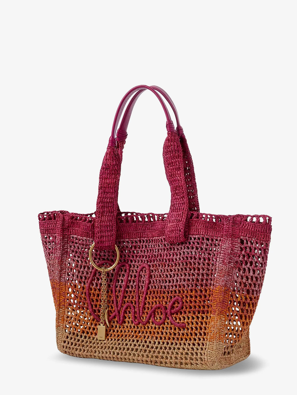 East-West Summer Banana multicolored raffia shoulder bag