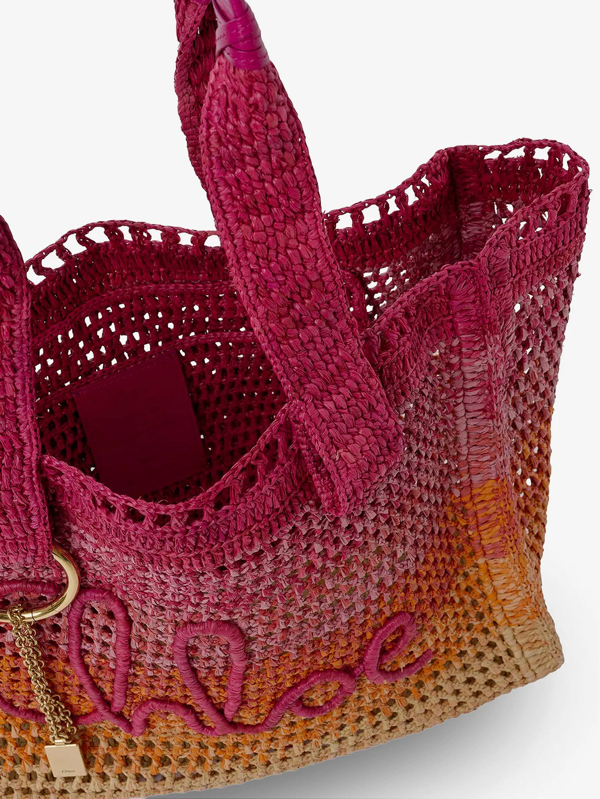 East-West Summer Banana multicolored raffia shoulder bag