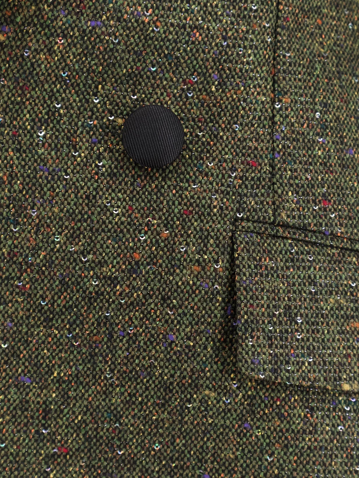 Fitted silk and virgin wool blend tweed blazer