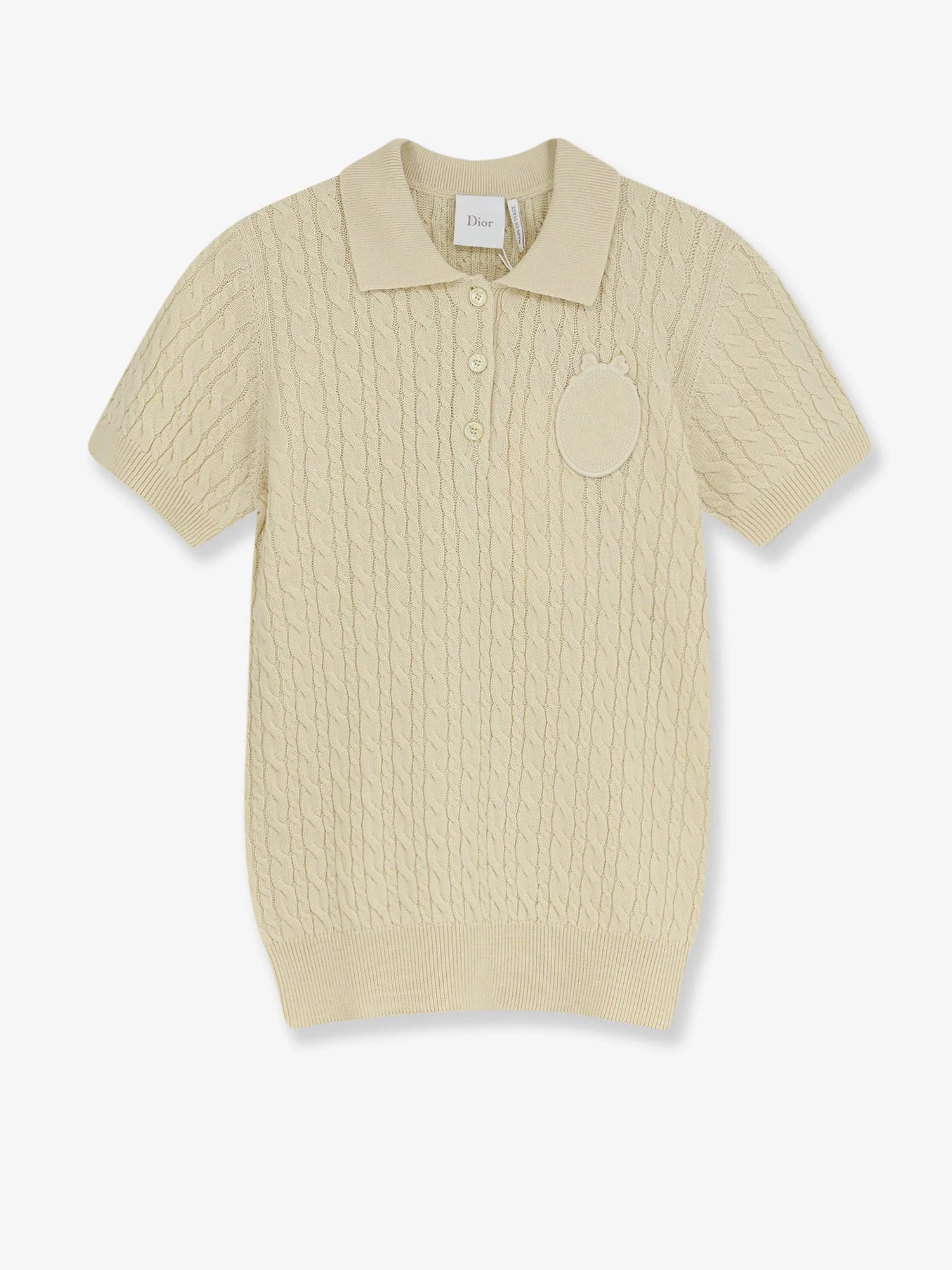 Wool and cotton blend sweater with embroidered logo on the front
