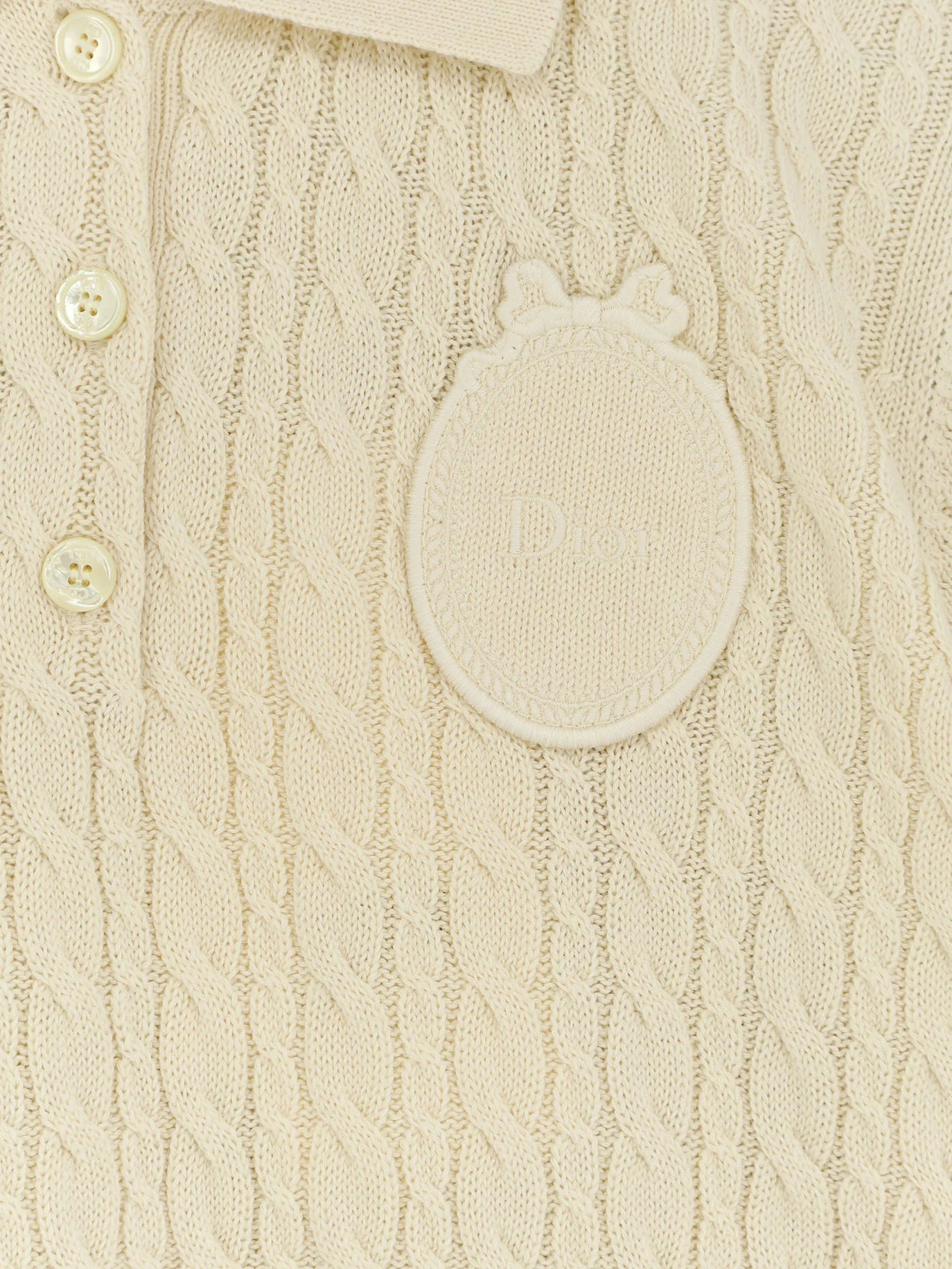 Wool and cotton blend sweater with embroidered logo on the front