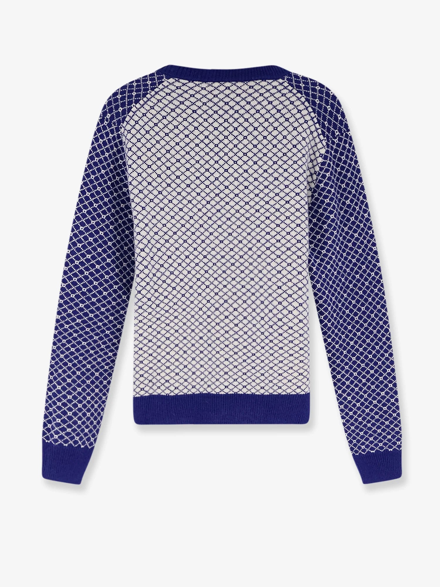 Wool sweater with bicolor pattern