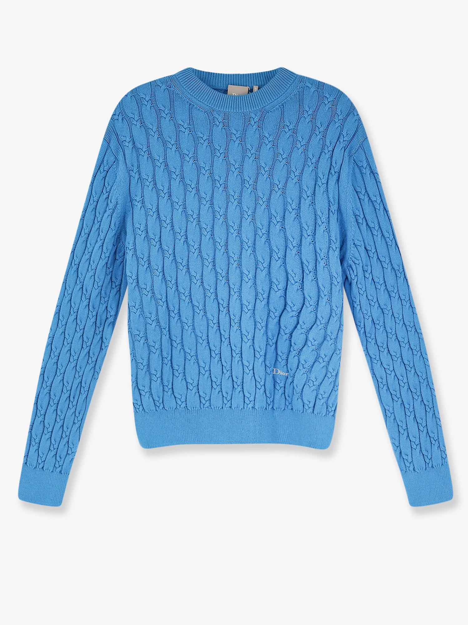 Cotton sweater with braided processing