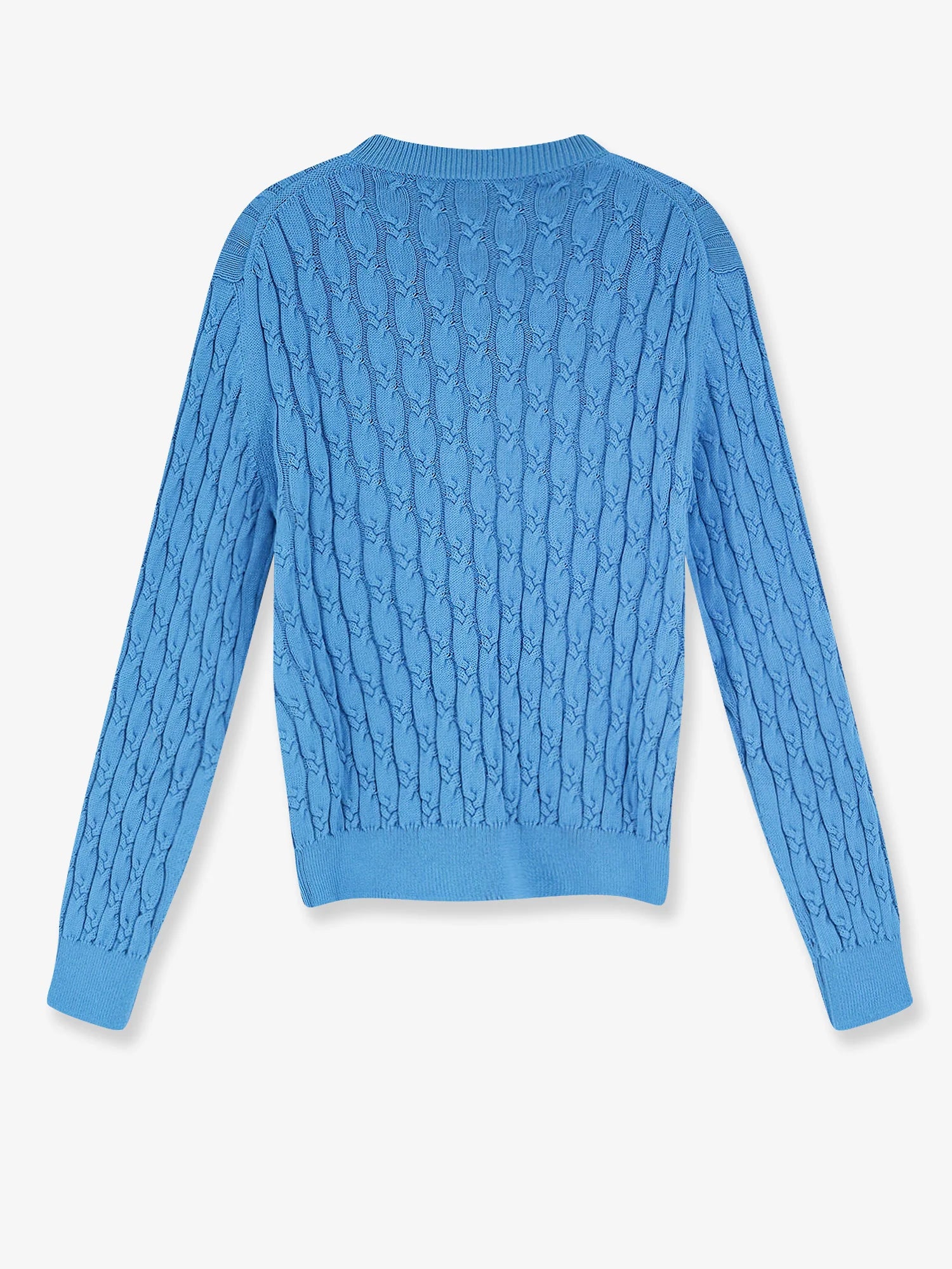 Cotton sweater with braided processing
