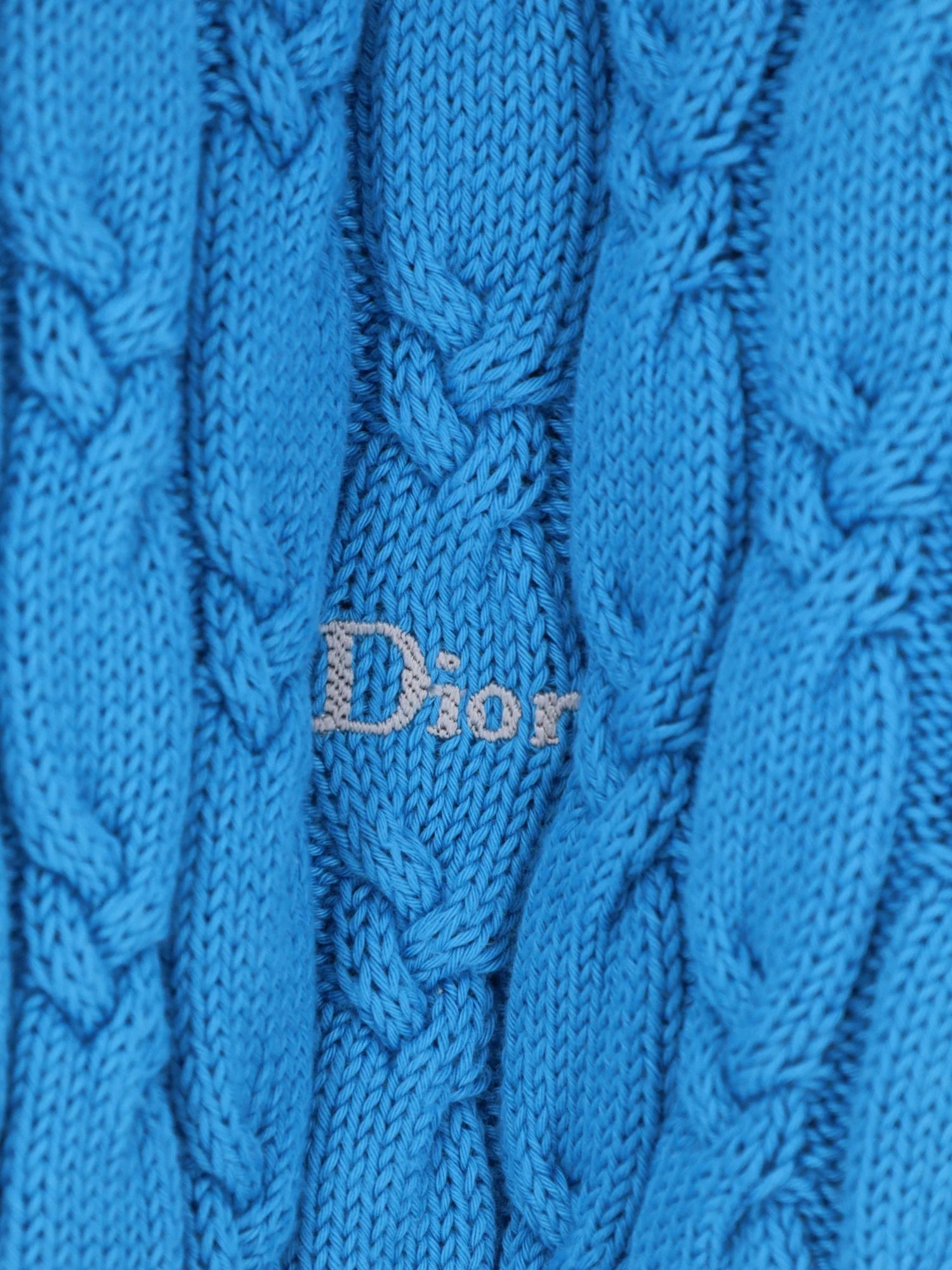 Cotton sweater with braided processing