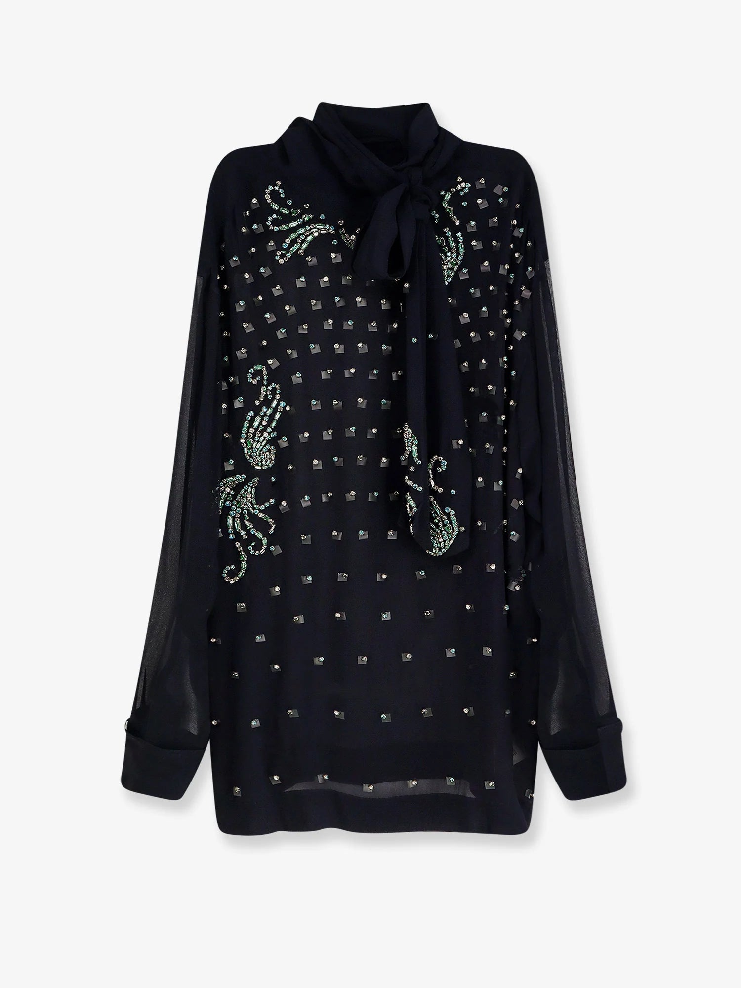 Viscose shirt with rhinestones
