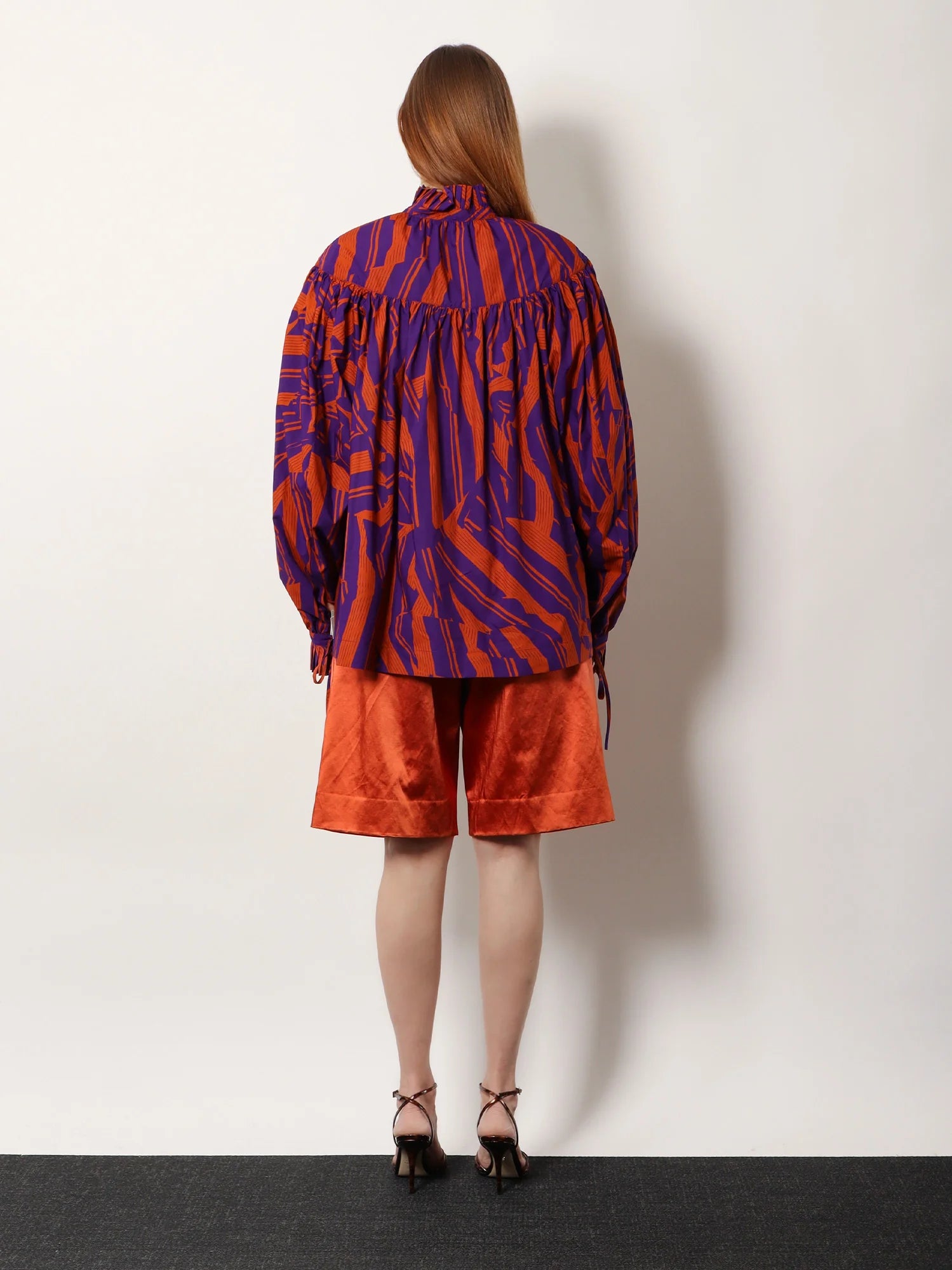 Catya cotton shirt with Crushed Stripe print