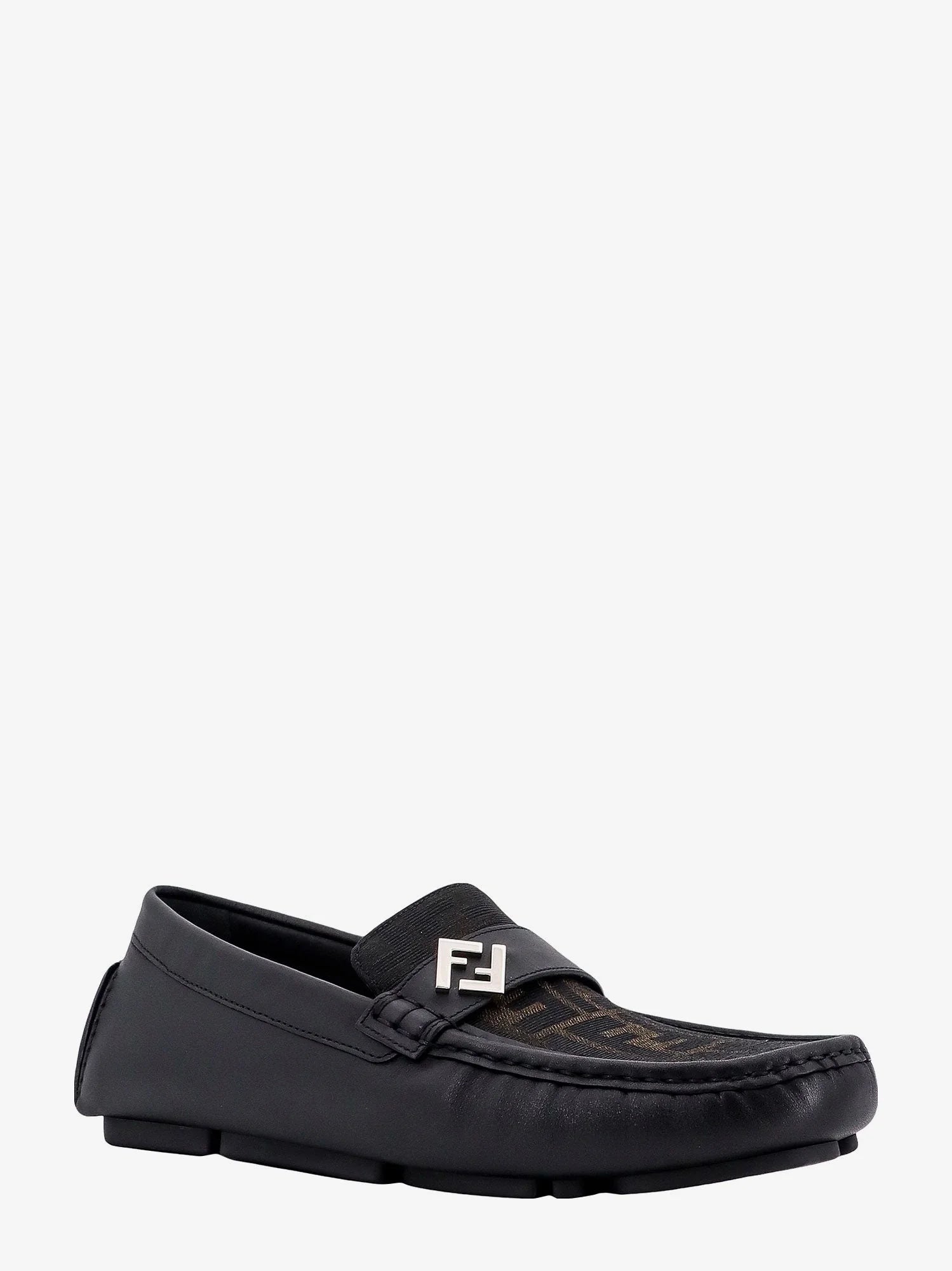 Leather and canvas loafers