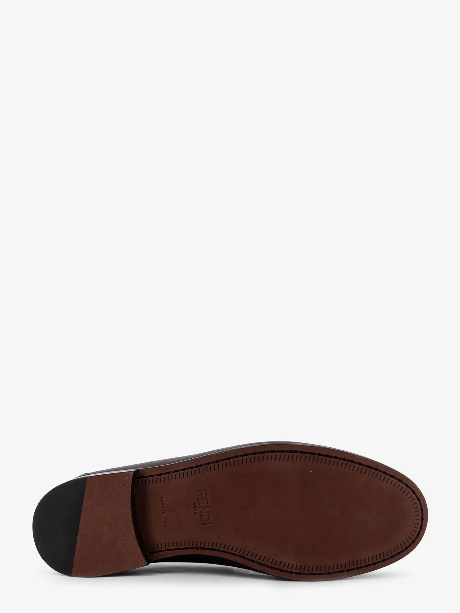 Leather loafers with metal FF logo